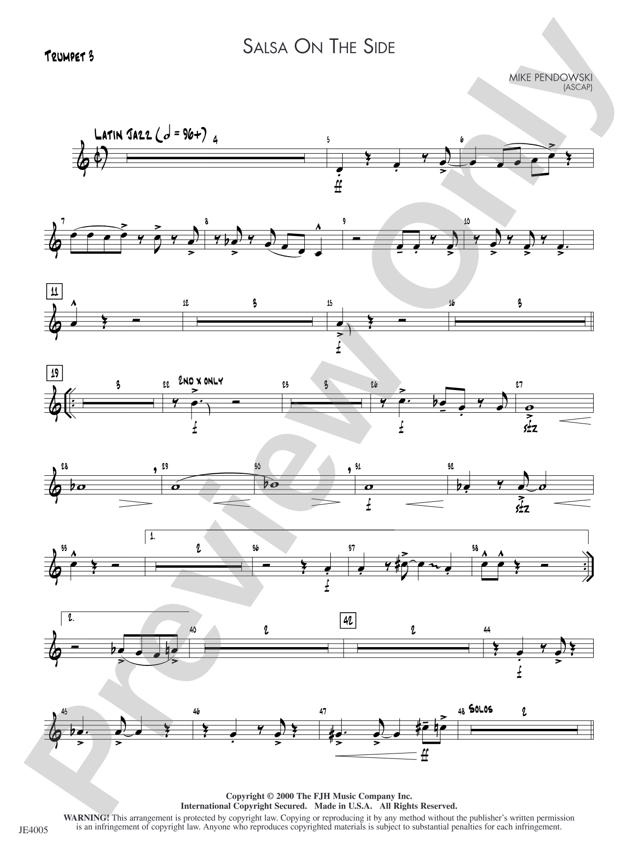 Salsa on the Side: Trumpet 3