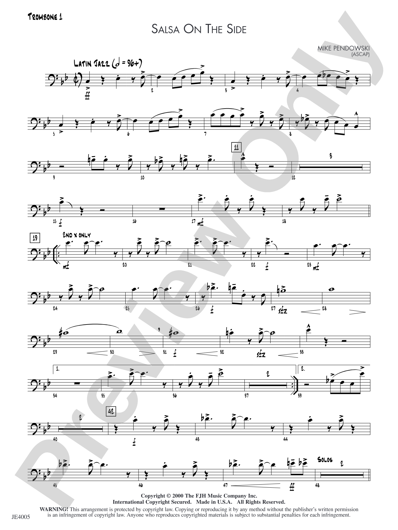 Salsa on the Side: Trombone 1
