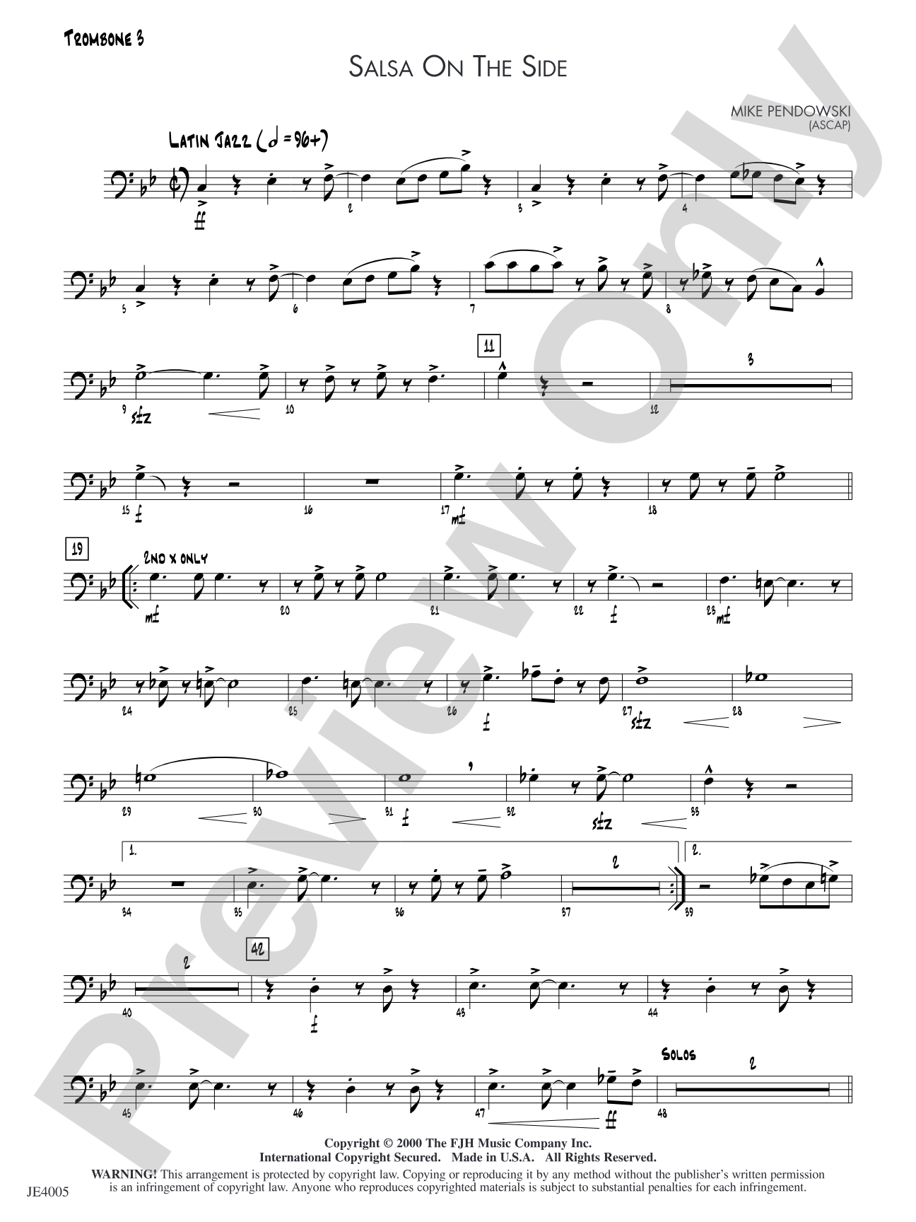 Salsa on the Side: Trombone 3