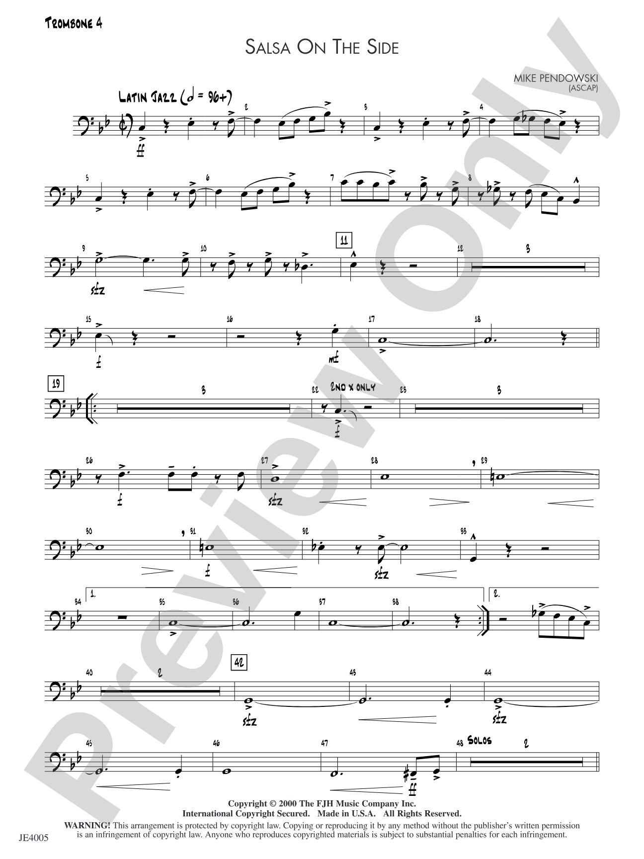 Salsa on the Side: Trombone 4