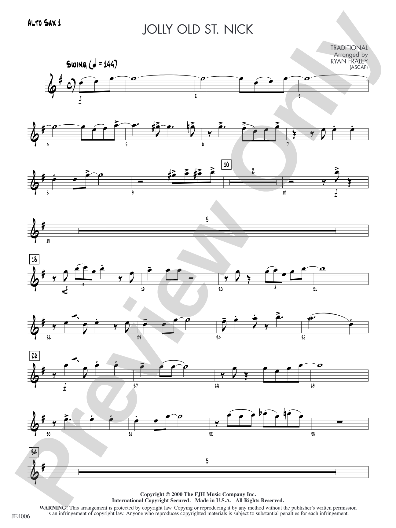 Jolly Old St. Nick: Alto Sax 1