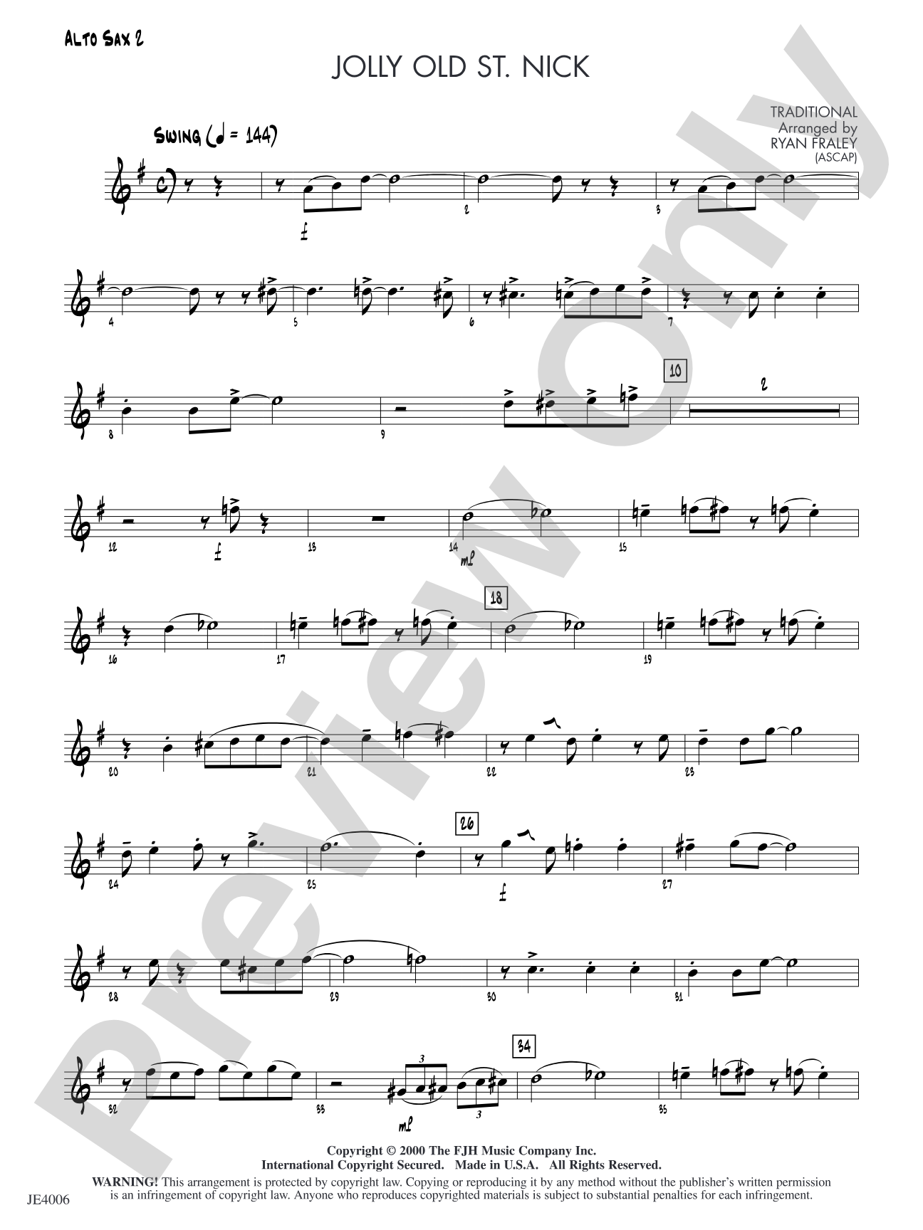 Jolly Old St. Nick: Alto Sax 2
