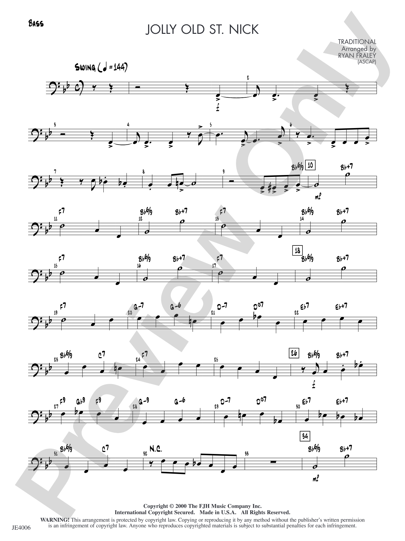 Jolly Old St. Nick: Bass