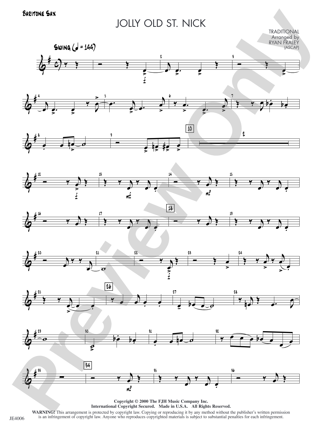 Jolly Old St. Nick: Baritone Sax