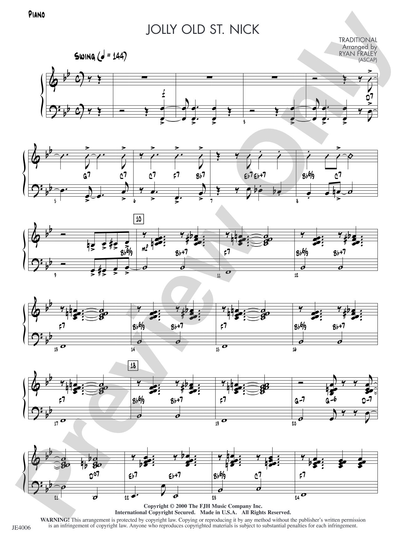 Jolly Old St. Nick: Piano