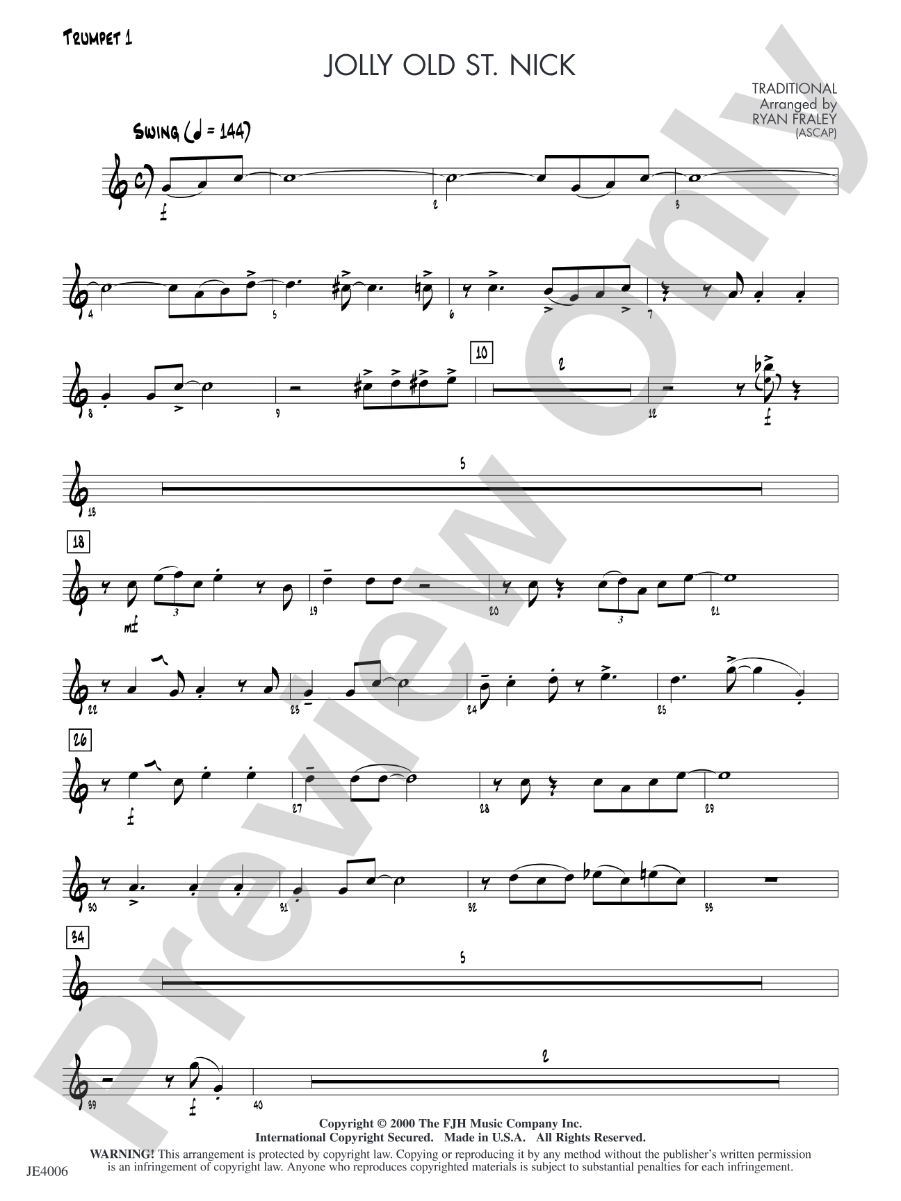 Jolly Old St. Nick: Trumpet 1