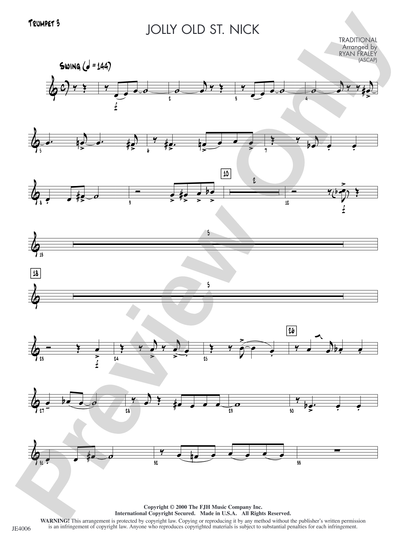 Jolly Old St. Nick: Trumpet 3