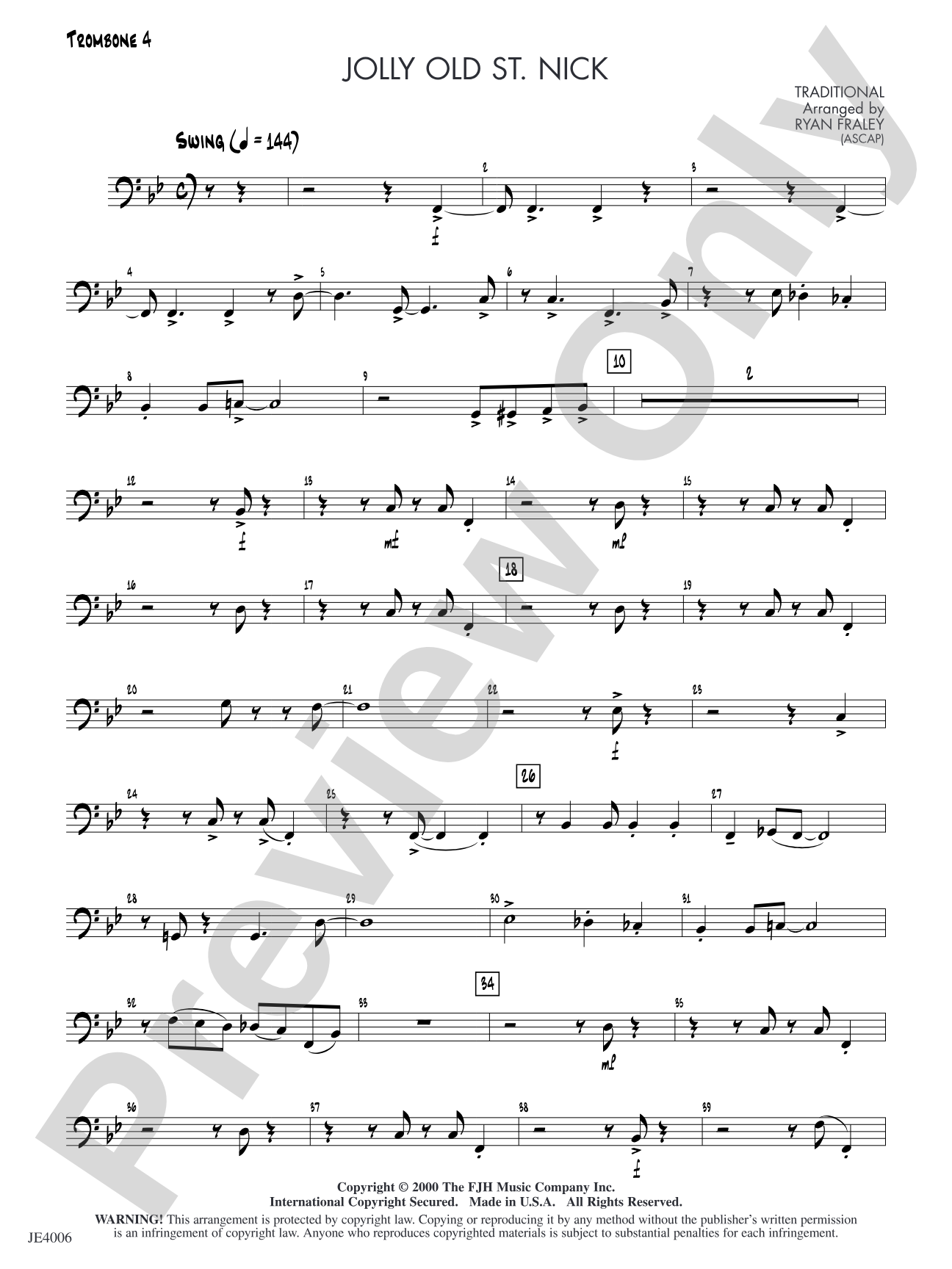 Jolly Old St. Nick: Trombone 4