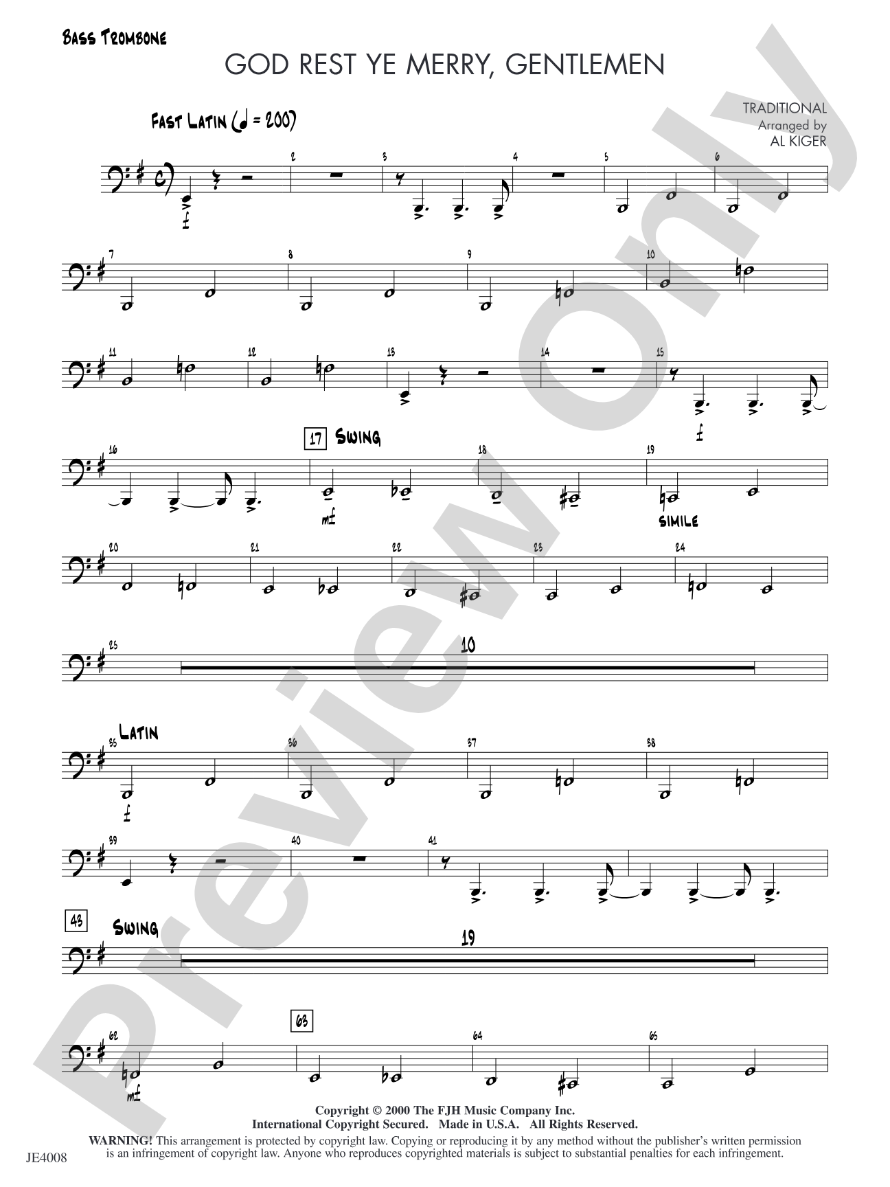 God Rest Ye Merry, Gentlemen: Bass Trombone