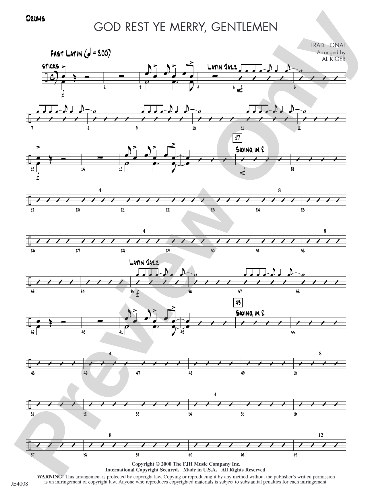 God Rest Ye Merry, Gentlemen: Drum Set