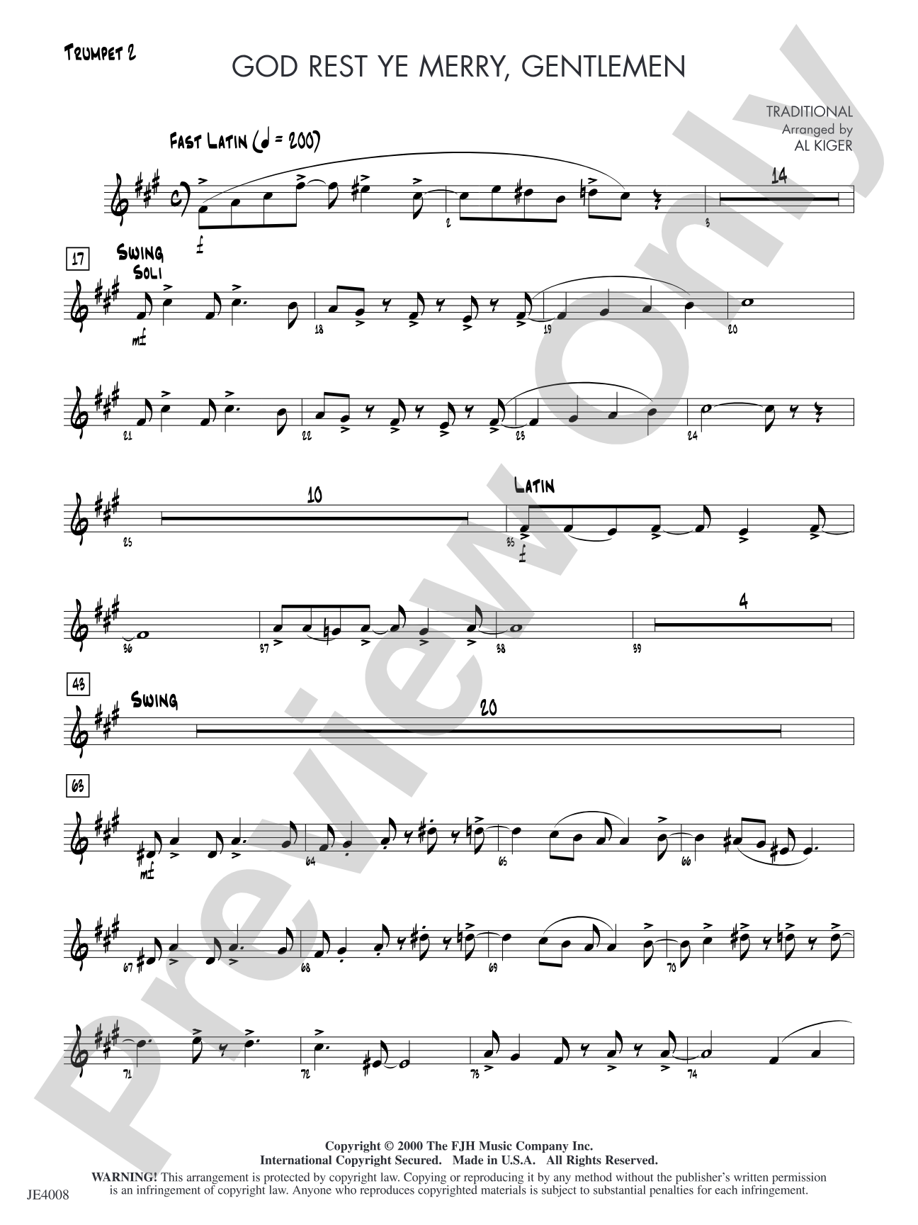 God Rest Ye Merry, Gentlemen: Trumpet 2