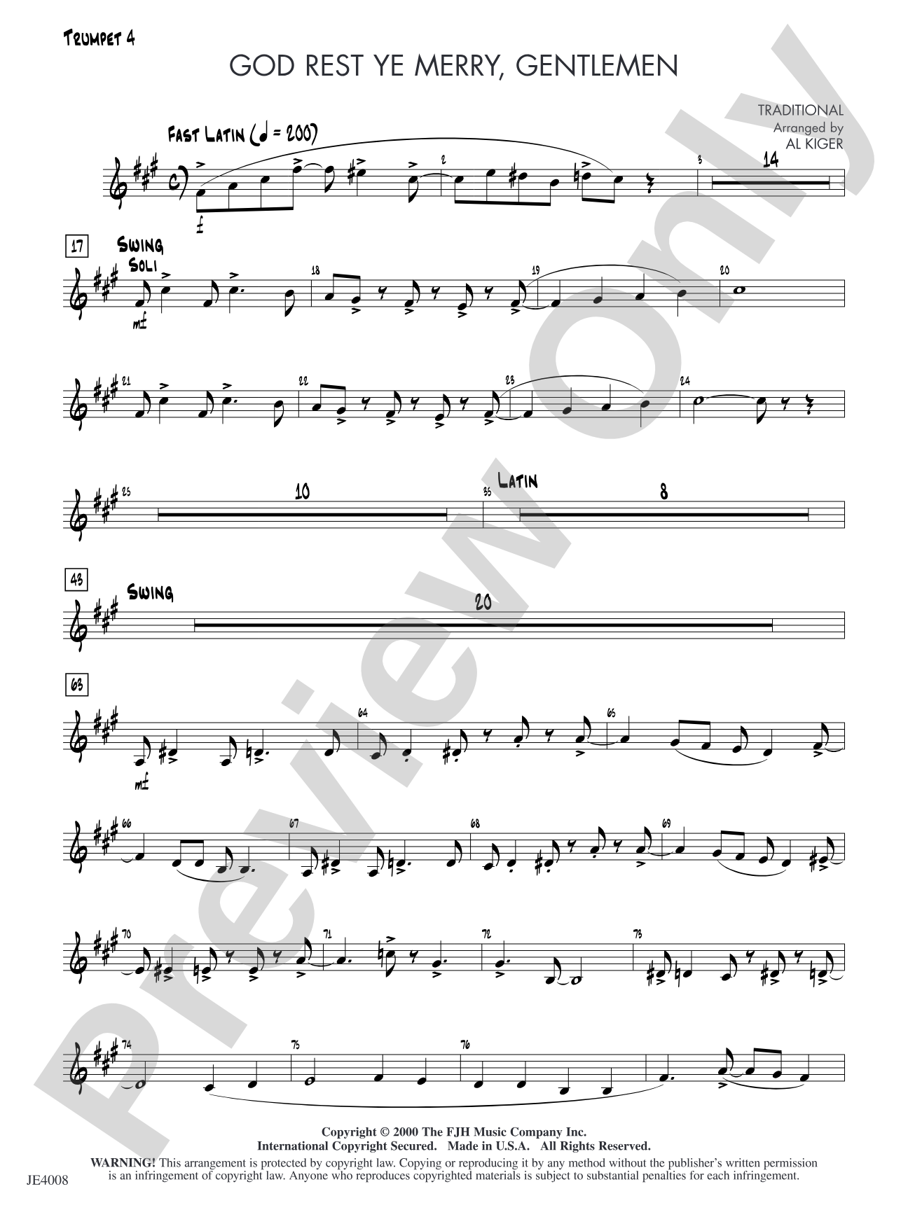 God Rest Ye Merry, Gentlemen: Trumpet 4