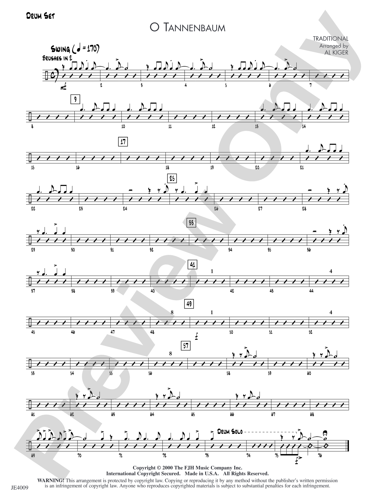 O Tannenbaum: Drum Set