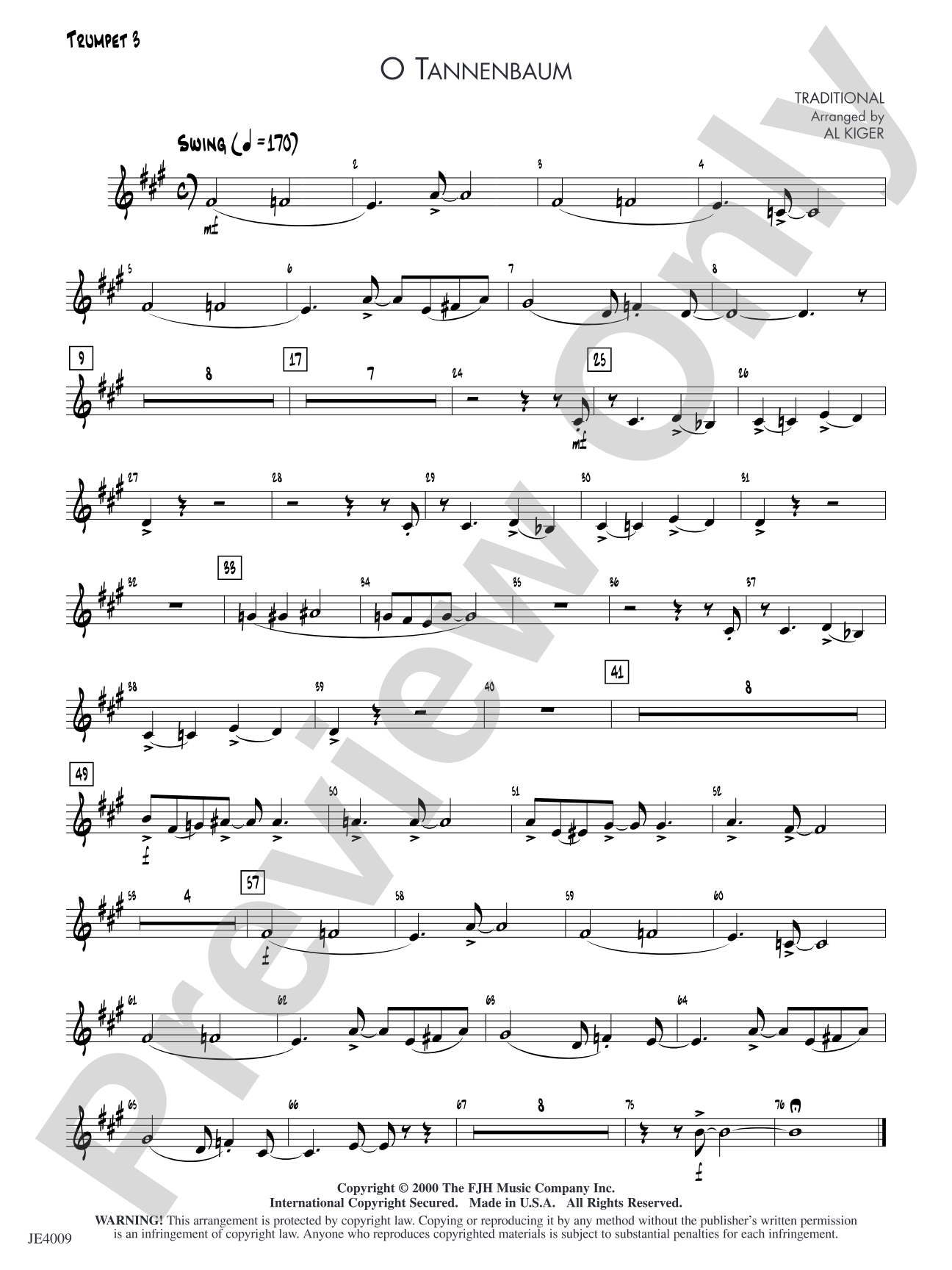 O Tannenbaum: Trumpet 3