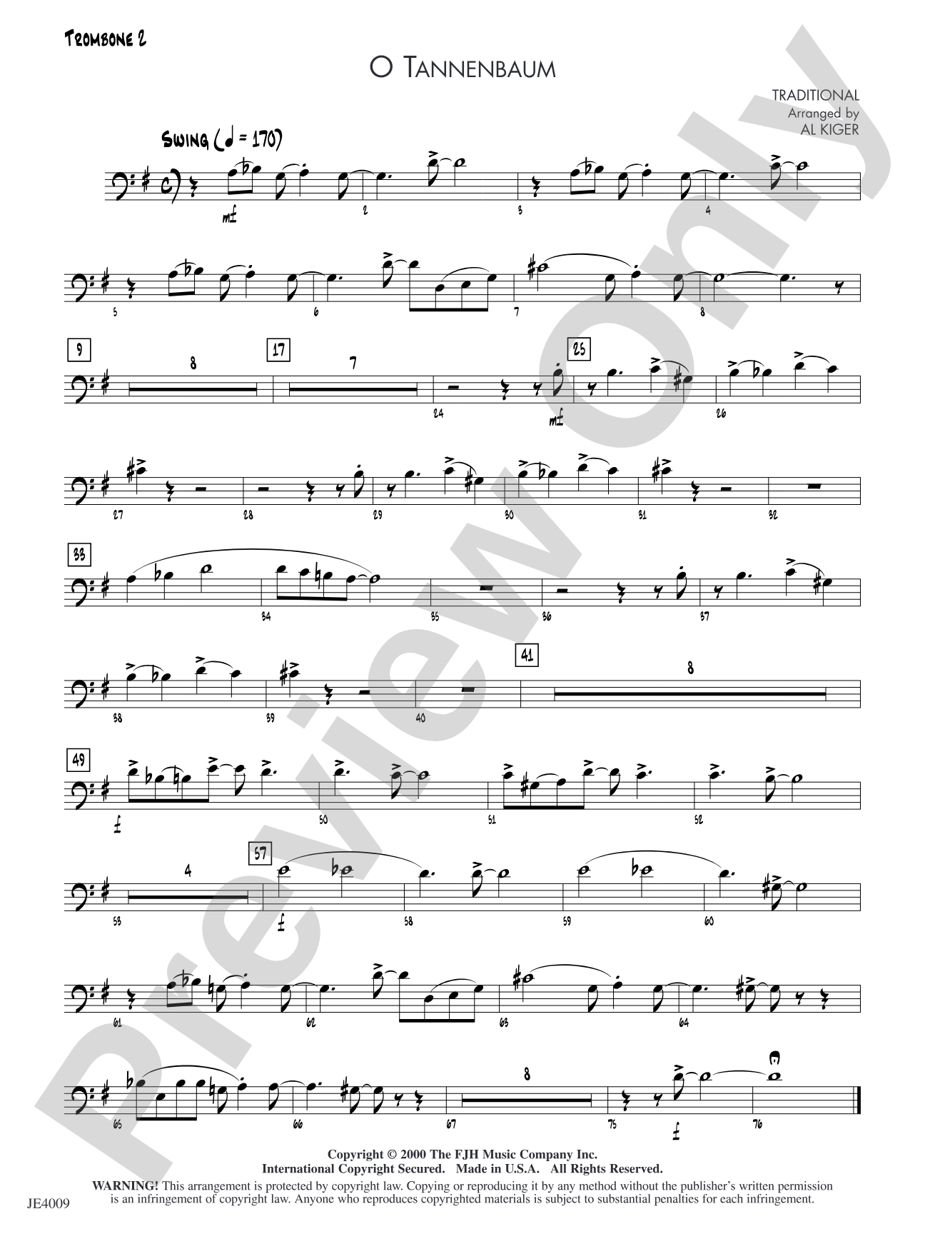 O Tannenbaum: Trombone 2