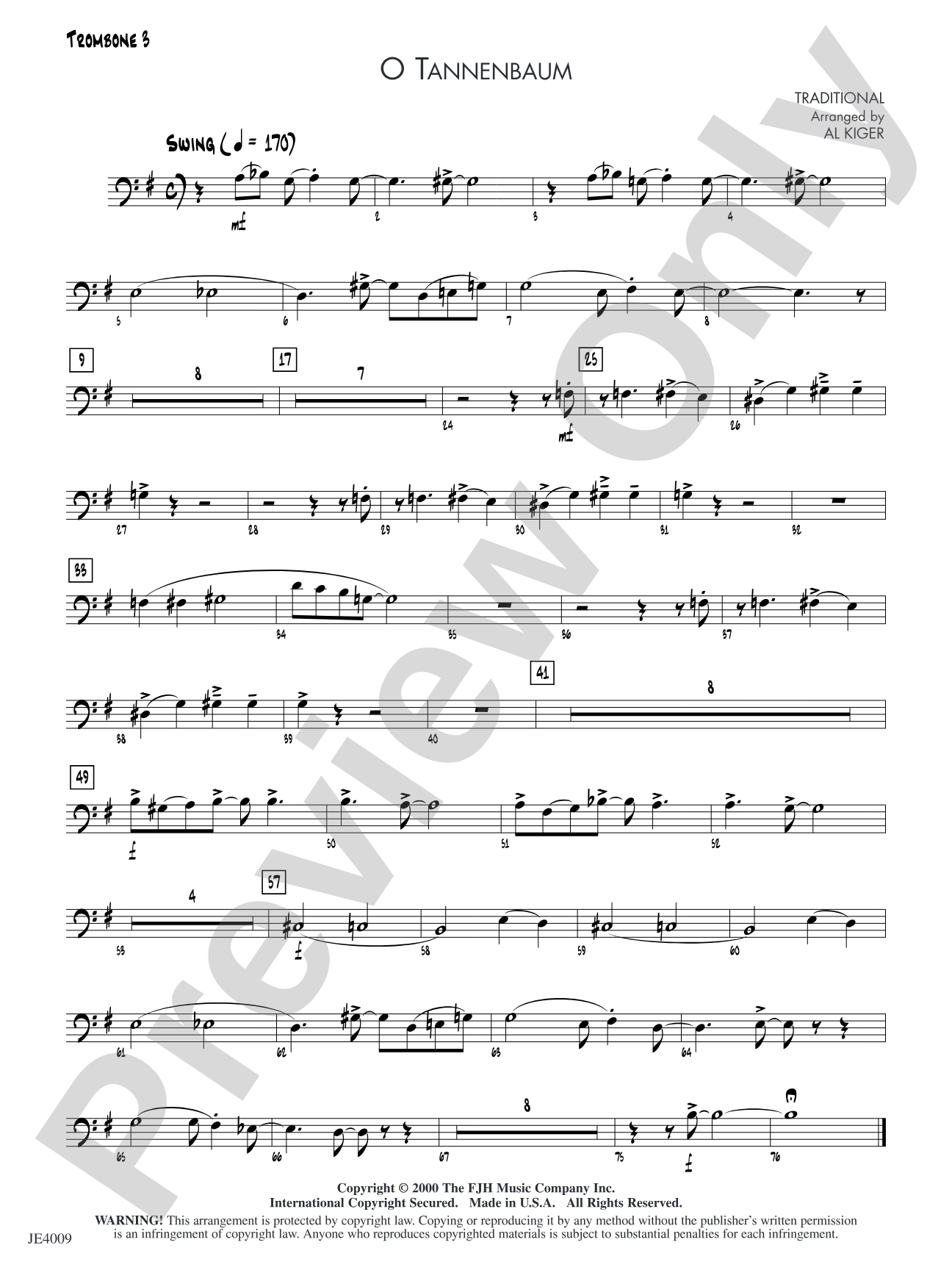 O Tannenbaum: Trombone 3