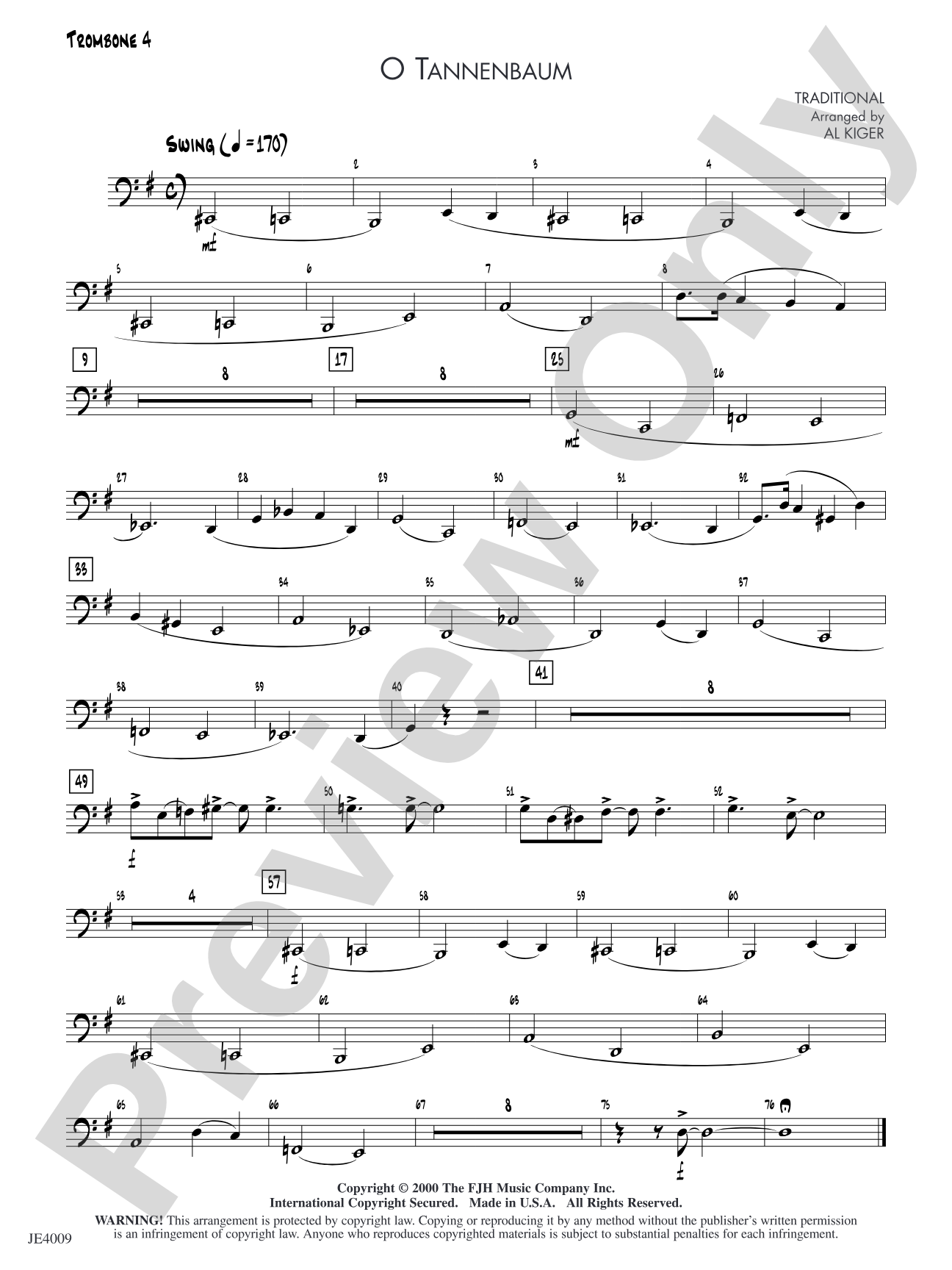 O Tannenbaum: Trombone 4