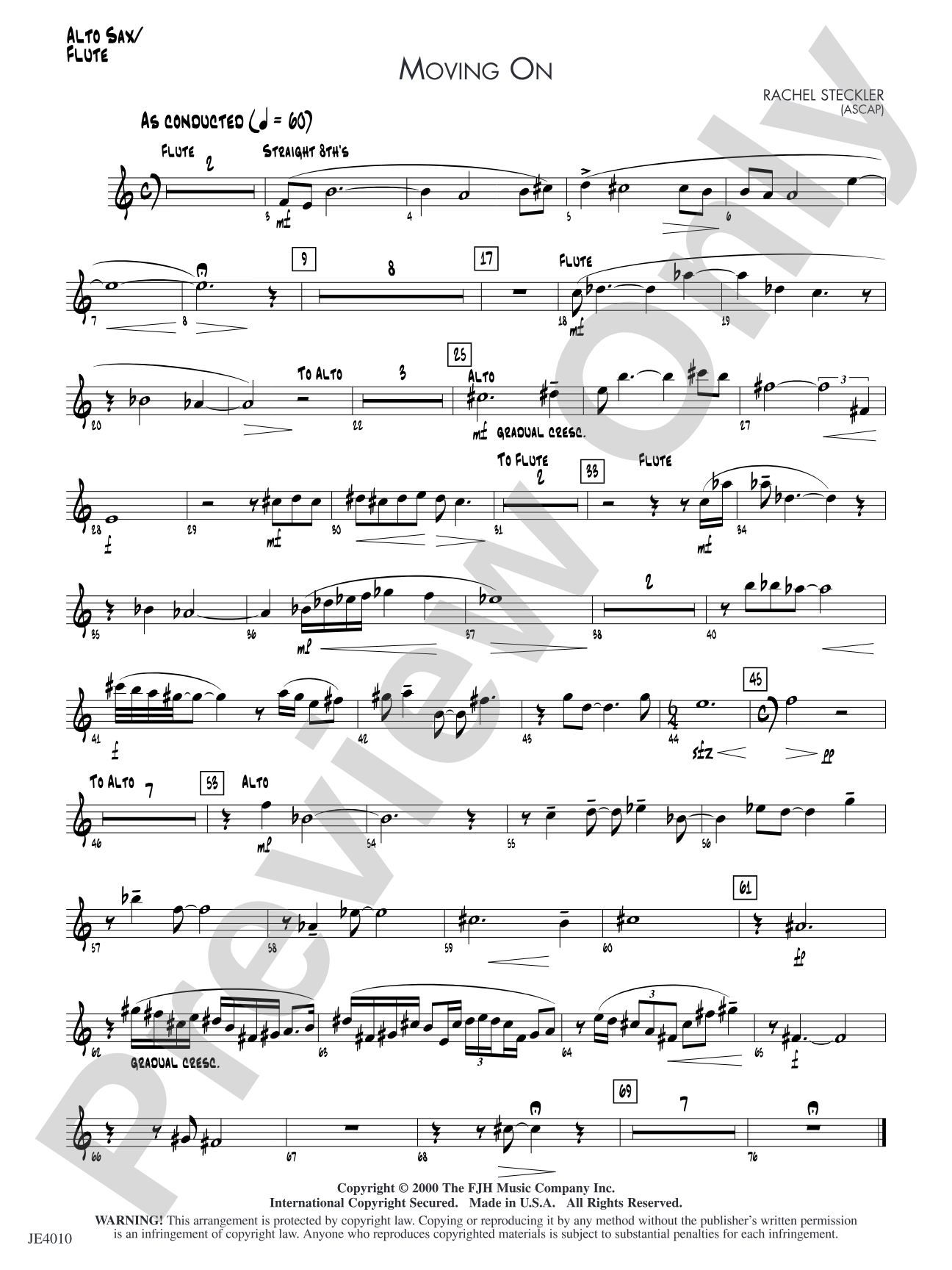 Moving On: Alto Sax / Flute