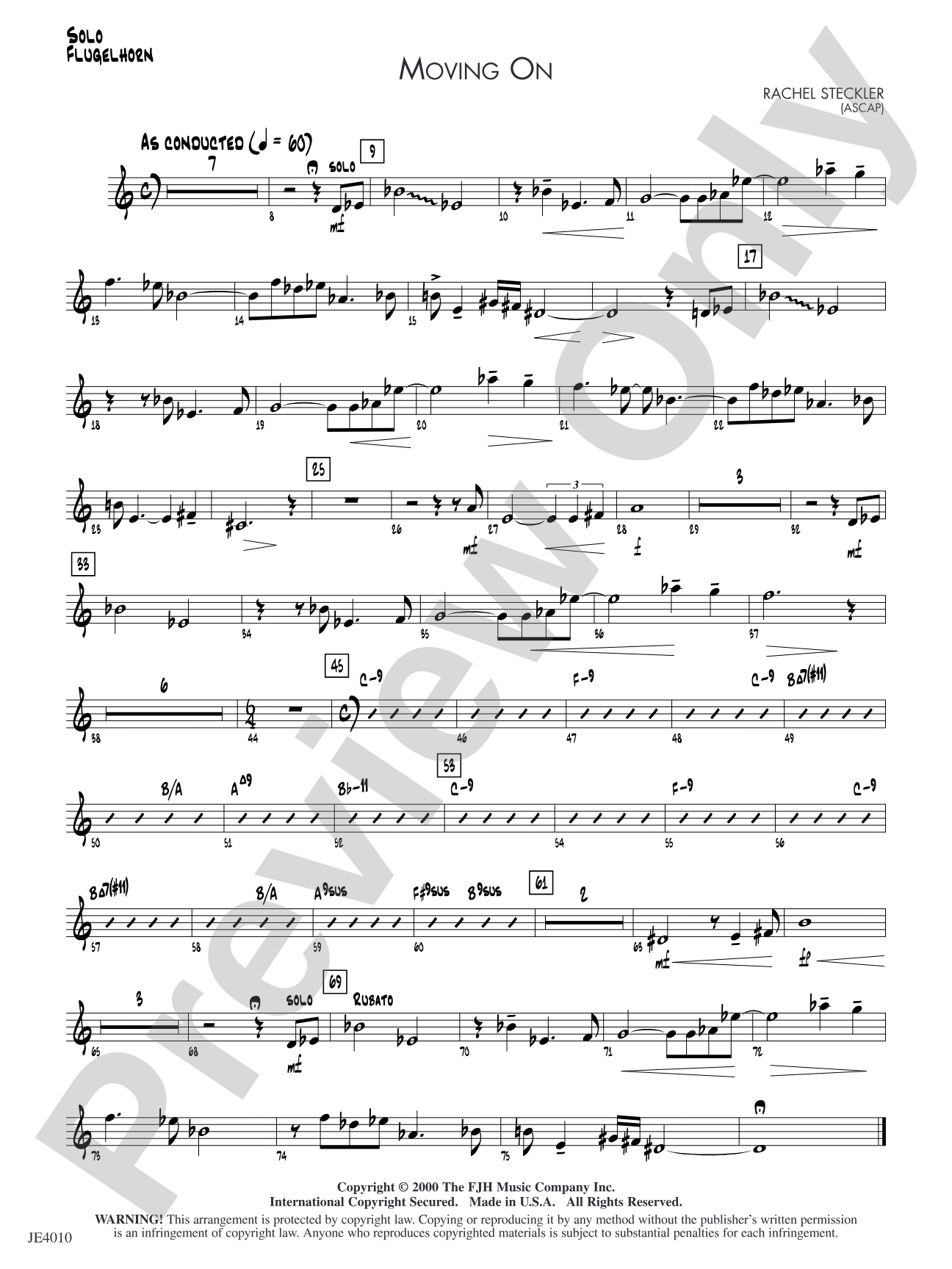 Moving On: Solo Flugelhorn