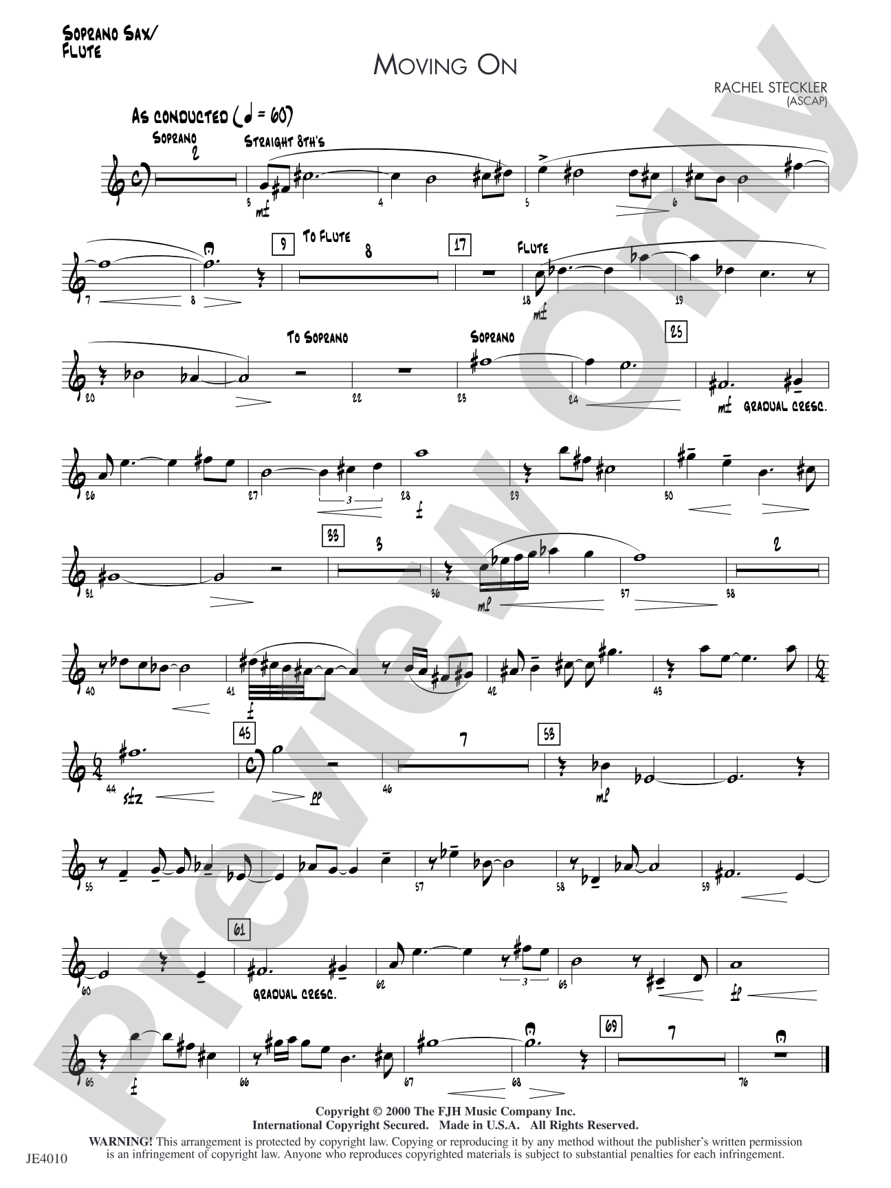 Moving On: Soprano Sax / Flute