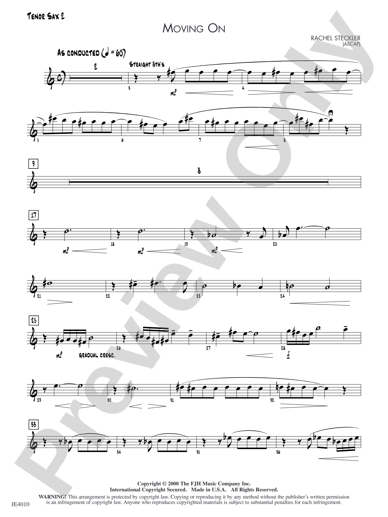 Moving On: Tenor Sax 2