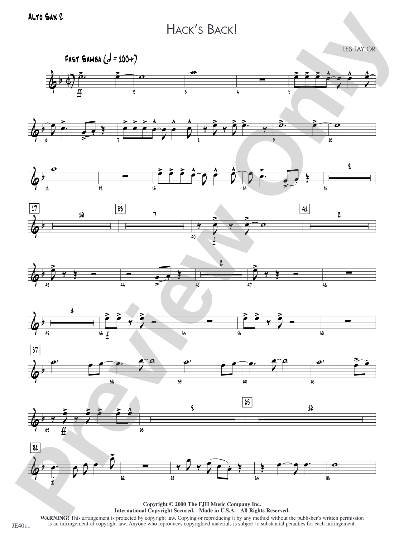Hack's Back!: Alto Sax 2