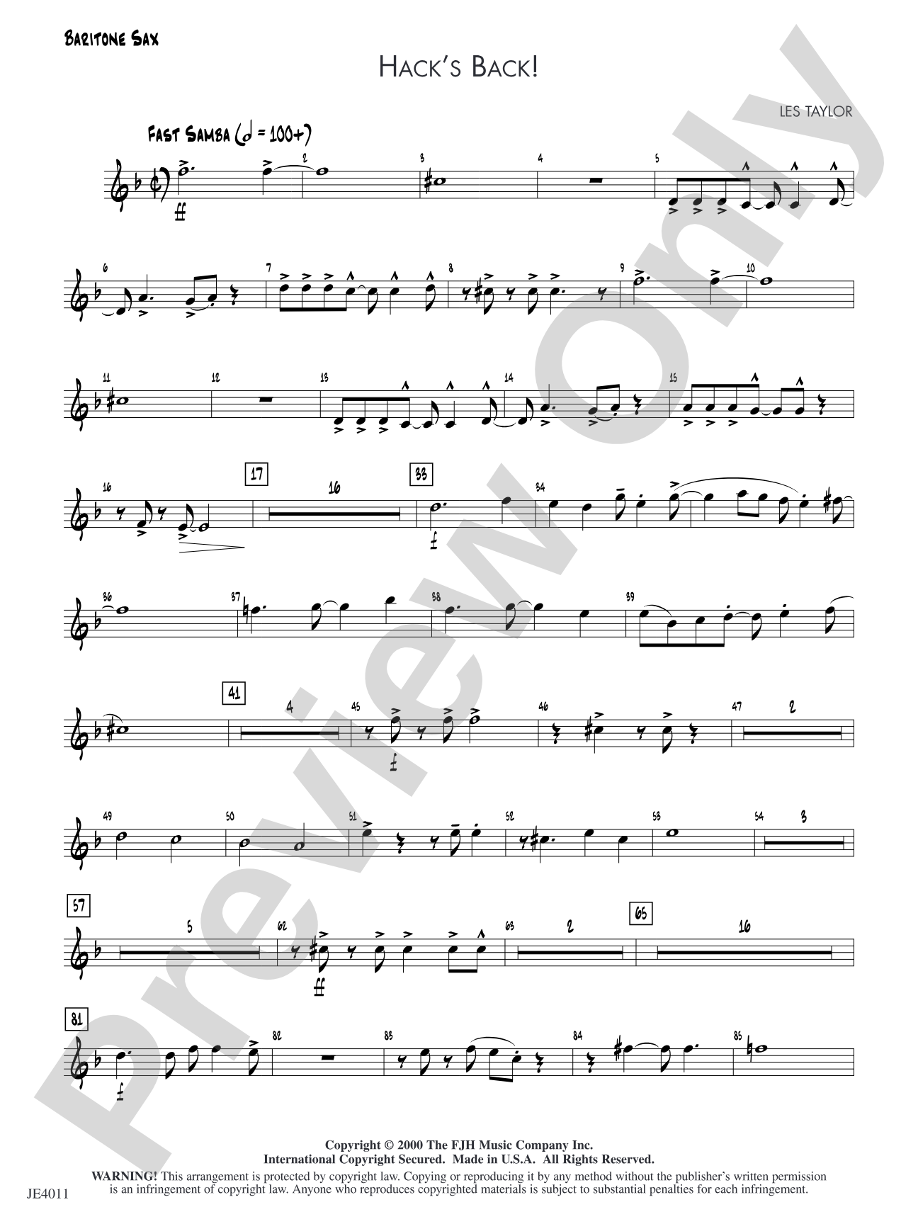 Hack's Back!: Baritone Sax