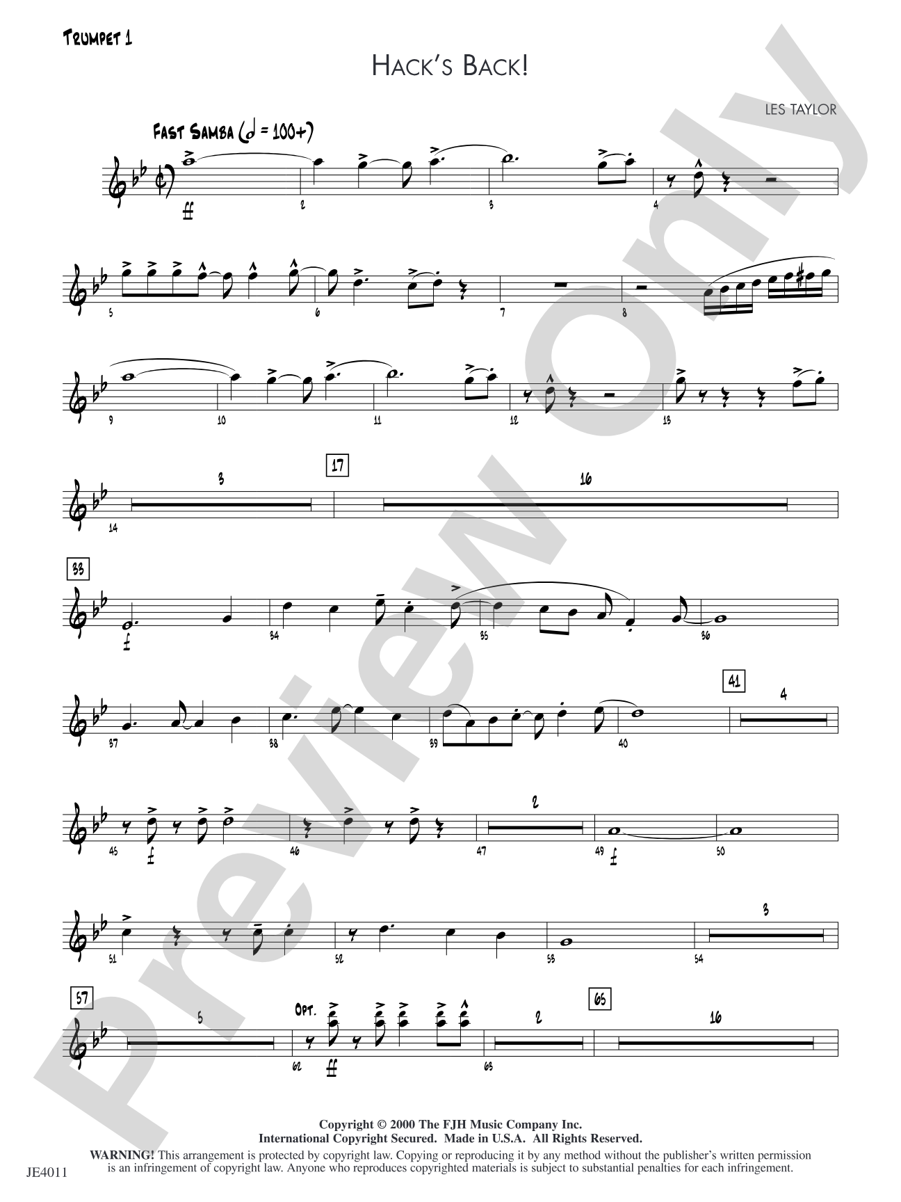Hack's Back!: Trumpet 1