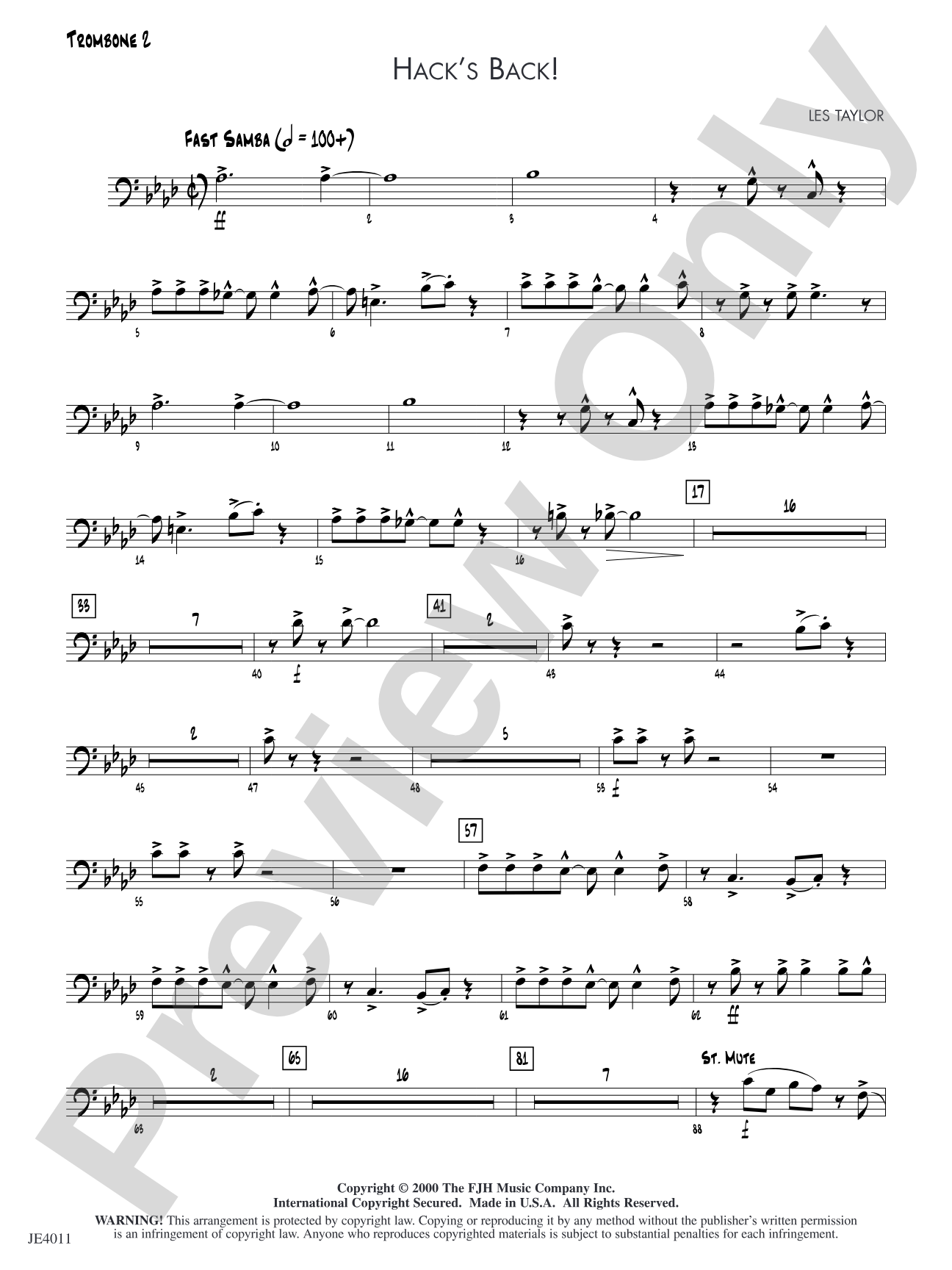 Hack's Back!: Trombone 2