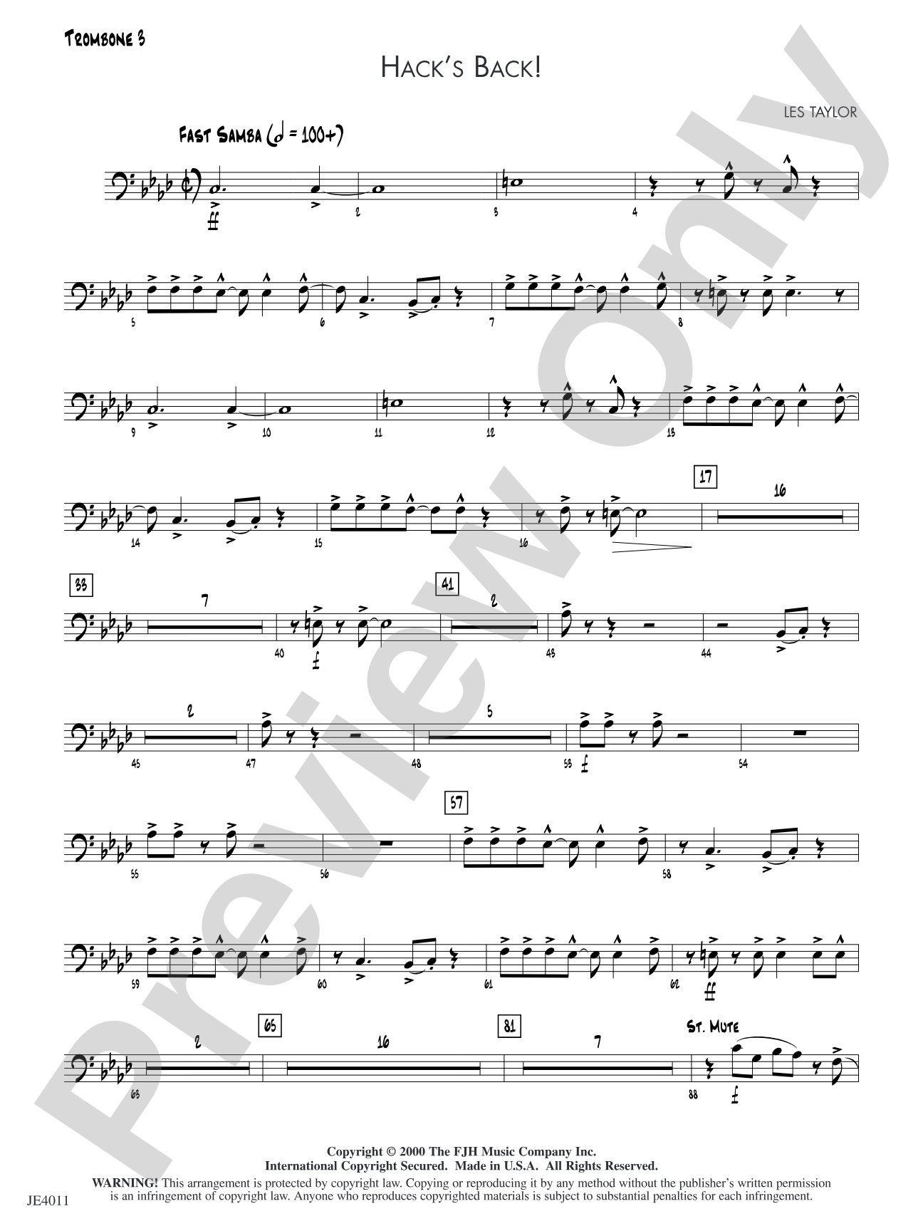Hack's Back!: Trombone 3