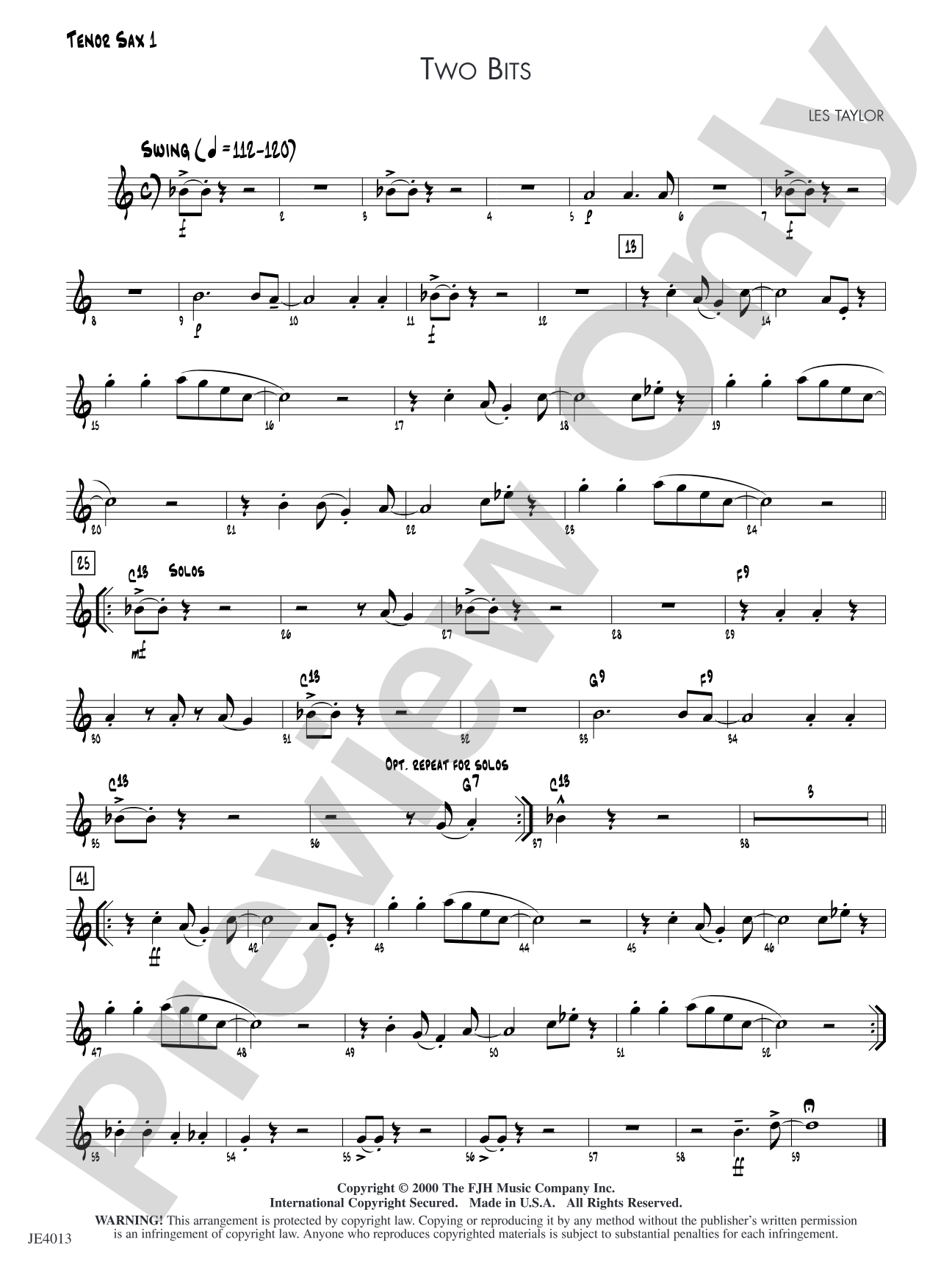 Two Bits: Tenor Sax 1