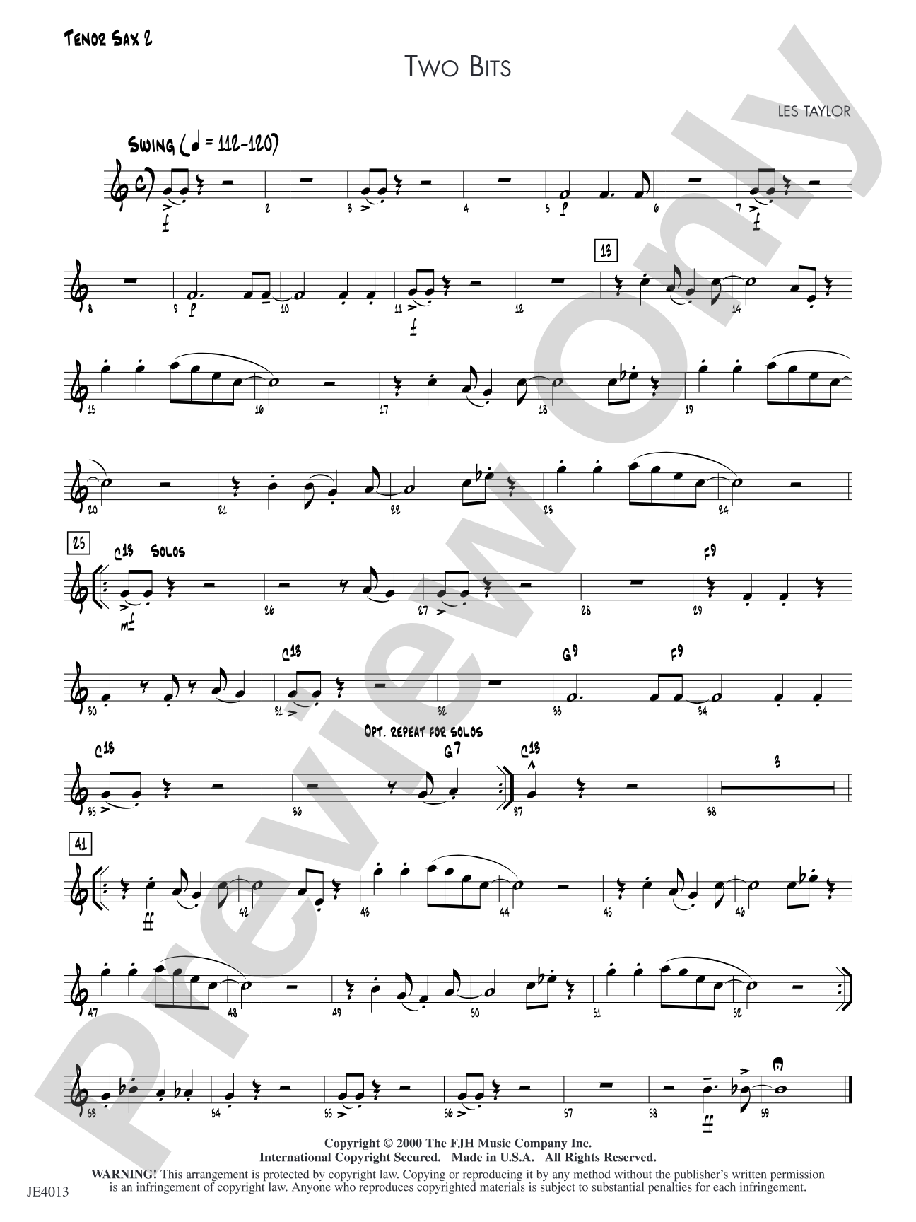 Two Bits: Tenor Sax 2
