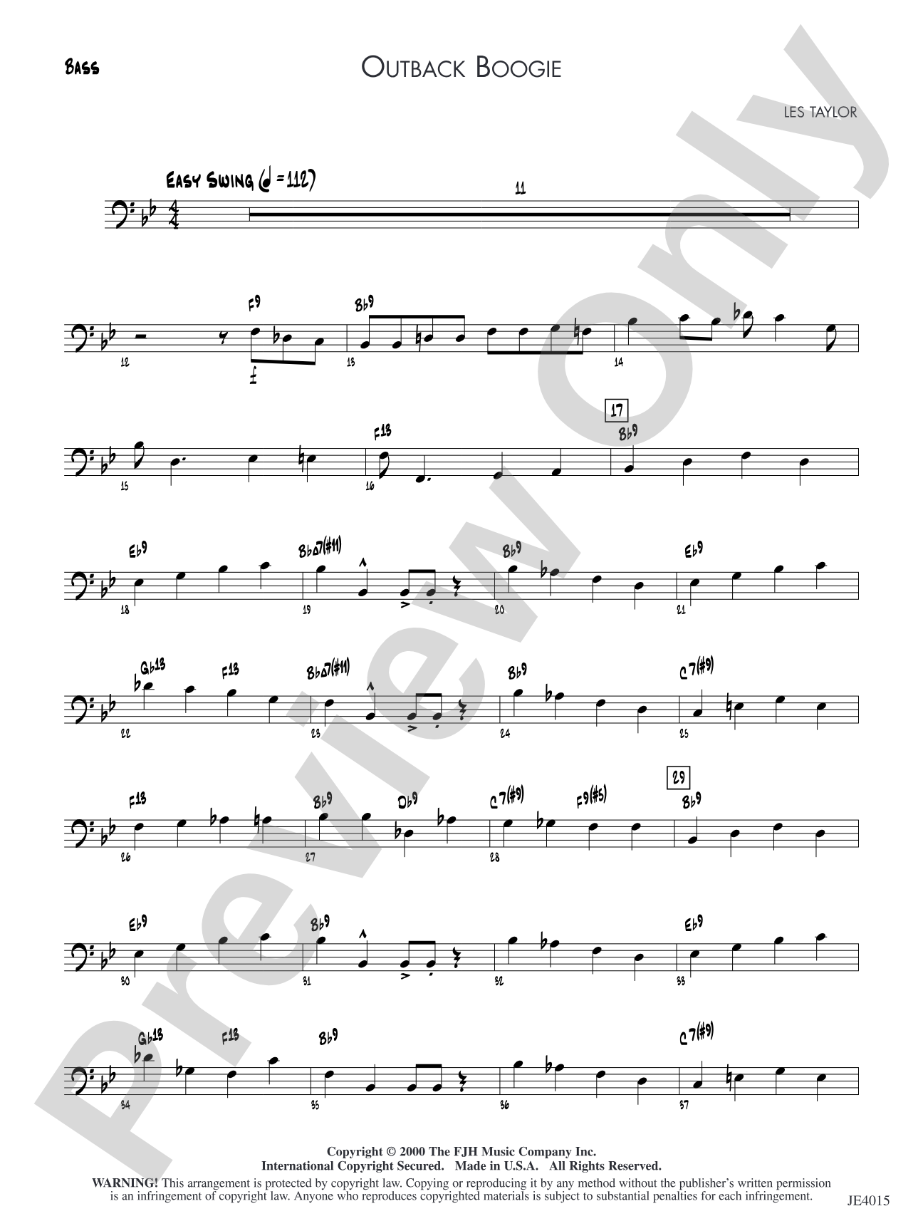 Outback Boogie: Bass