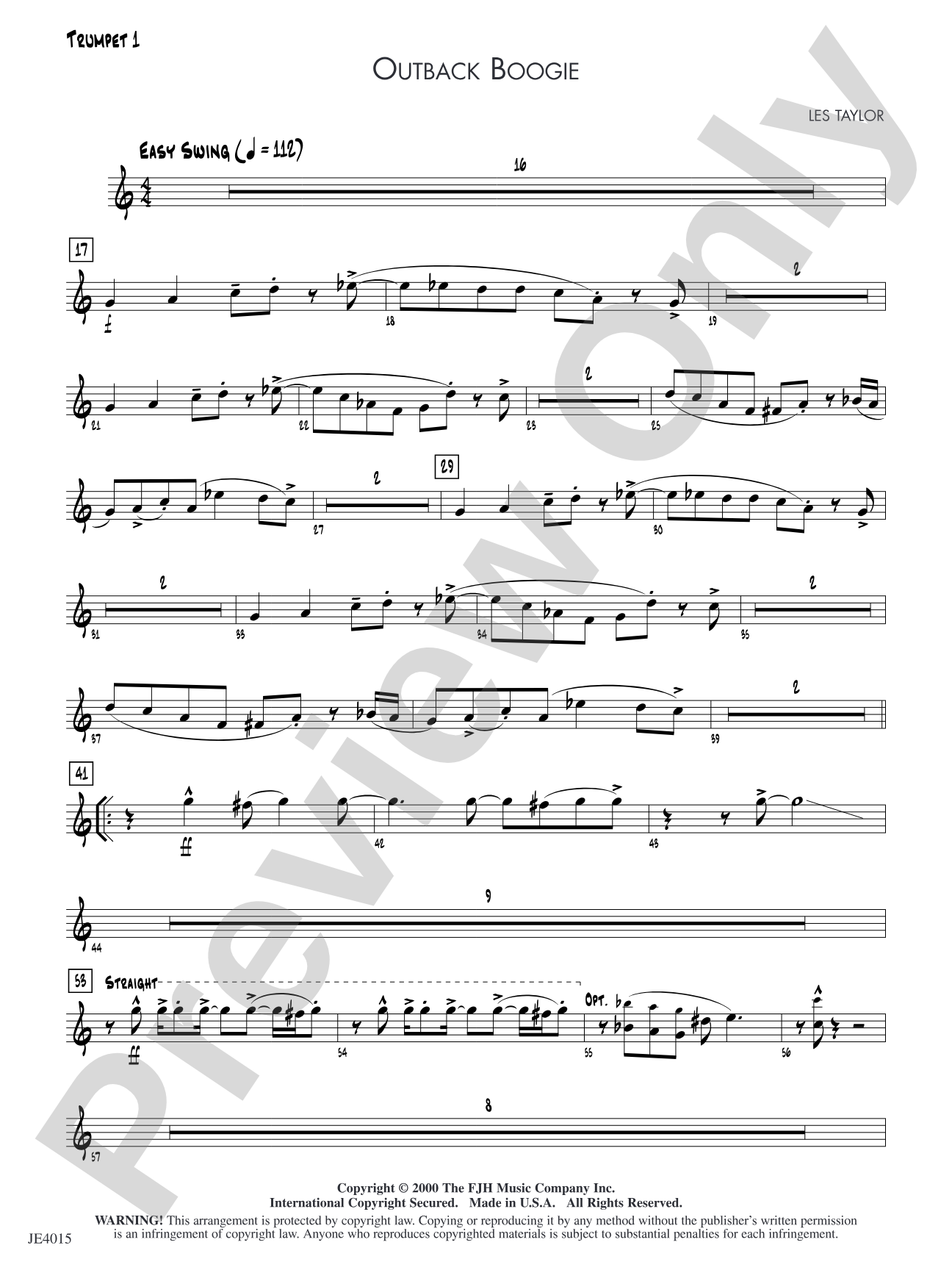 Outback Boogie: Trumpet 1
