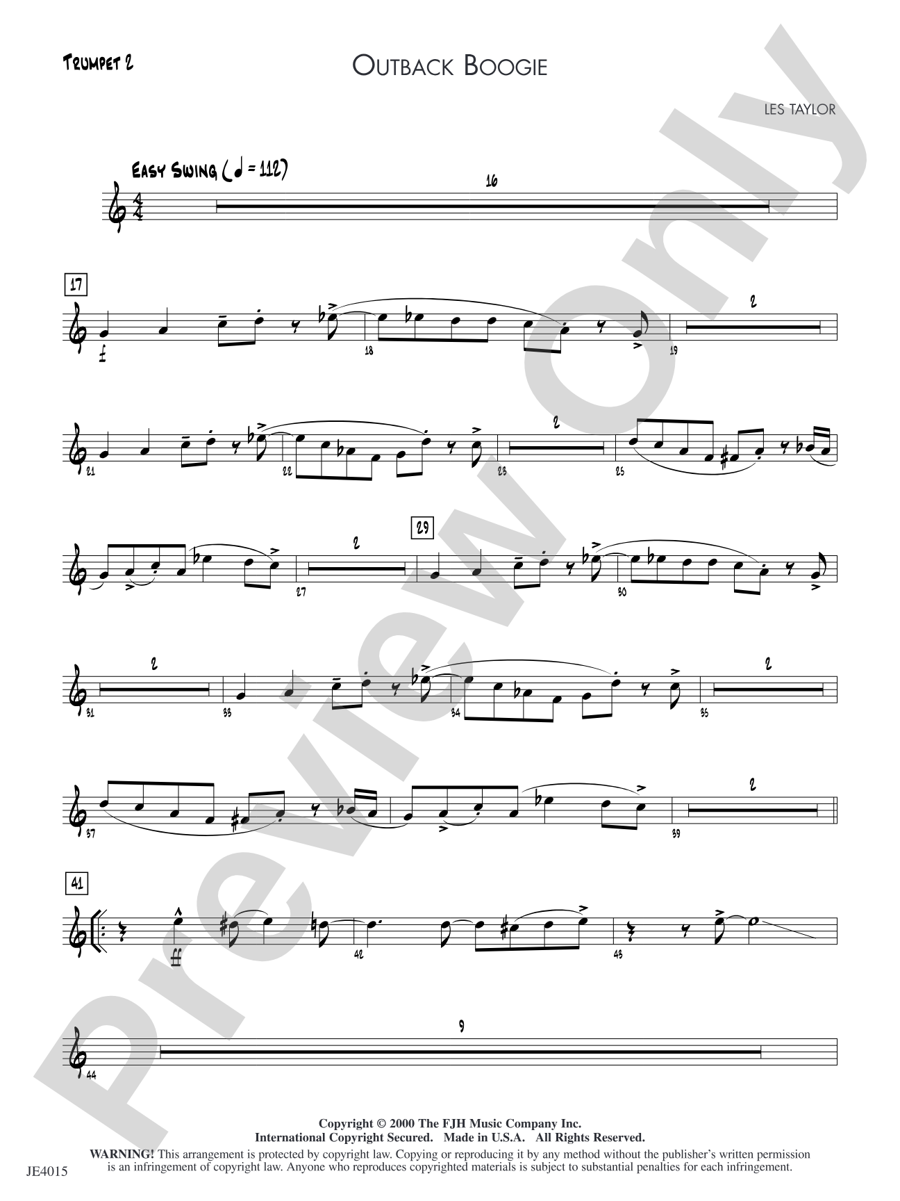 Outback Boogie: Trumpet 2