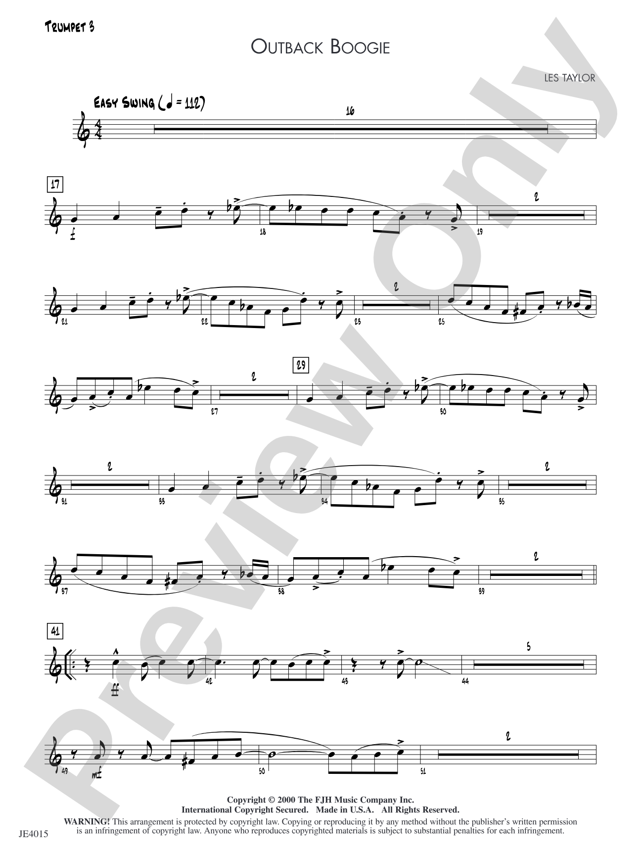Outback Boogie: Trumpet 3