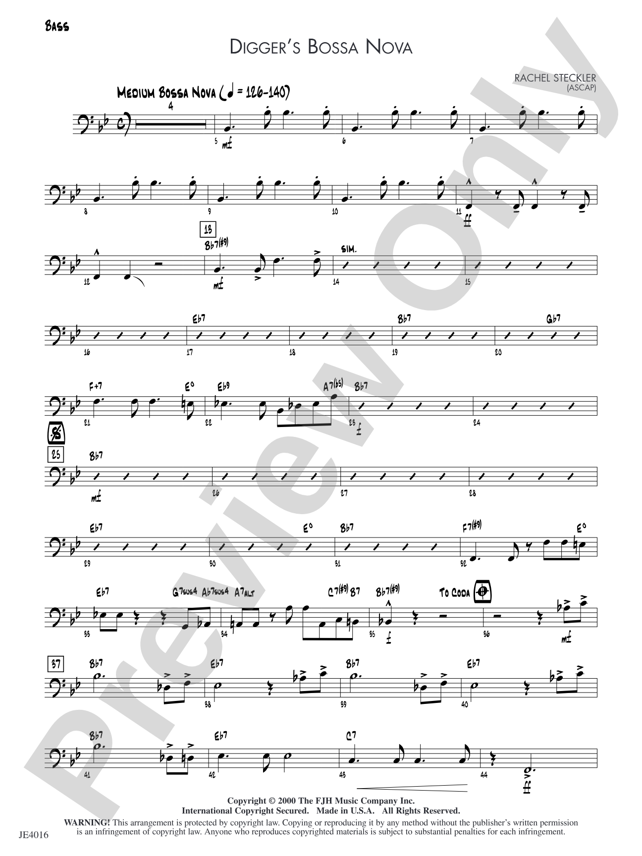 Digger's Bossa Nova: Bass