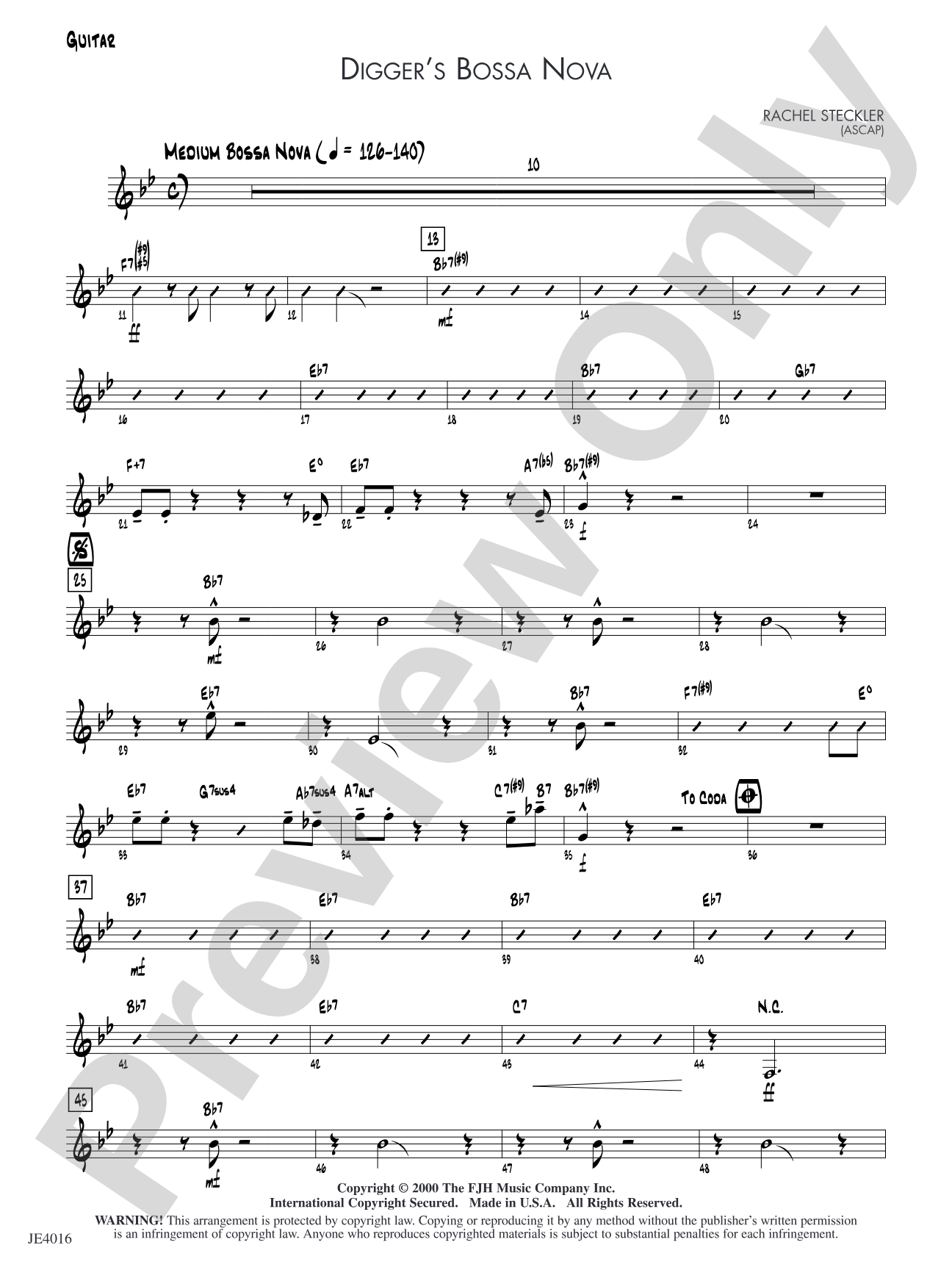 Digger's Bossa Nova: Guitar