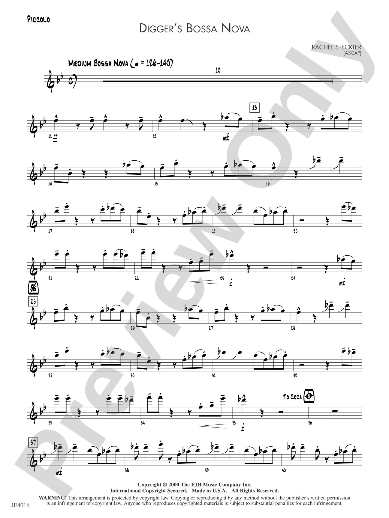 Digger's Bossa Nova: Piccolo