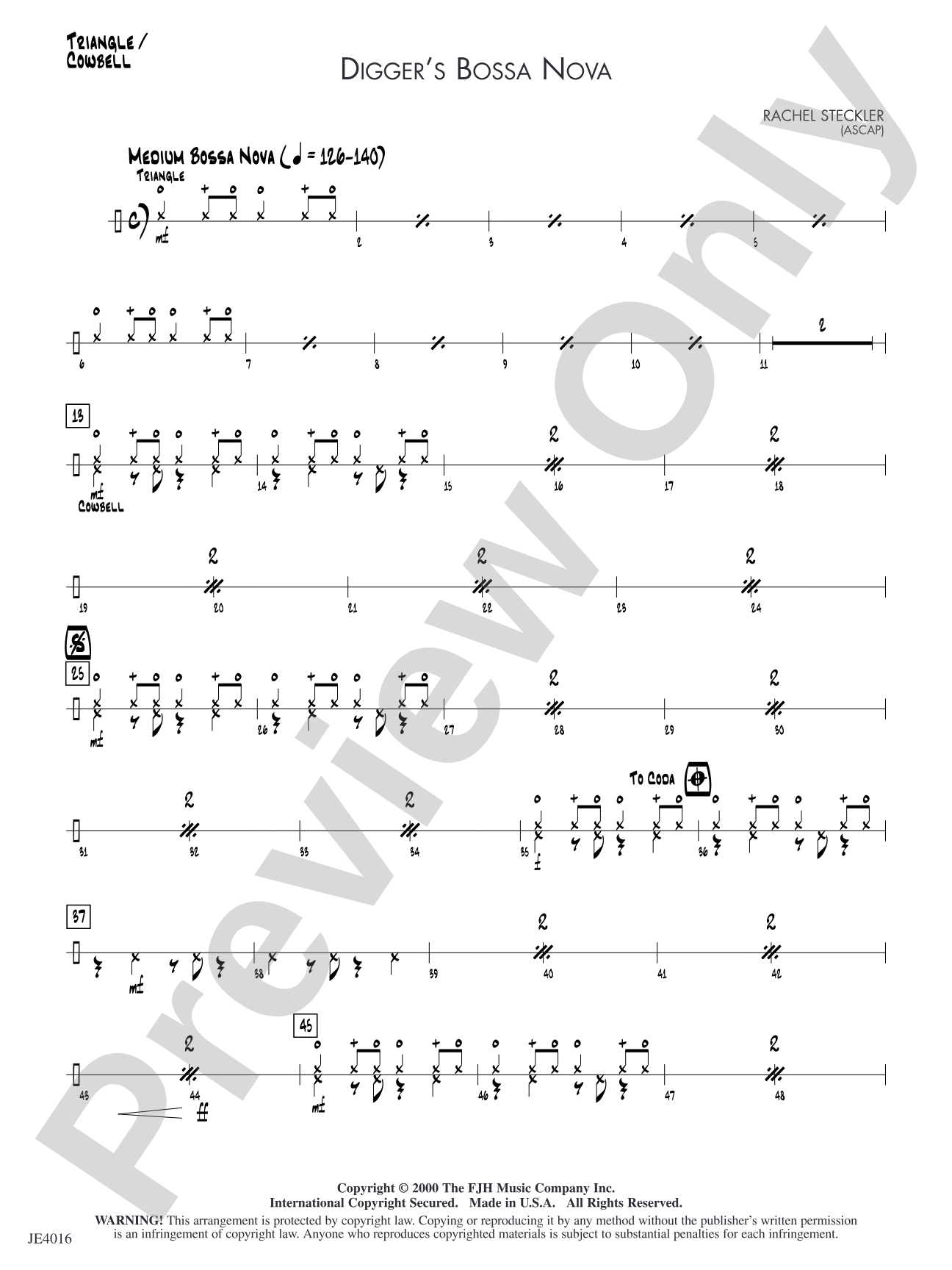 Digger's Bossa Nova: Triangle/Cowbell