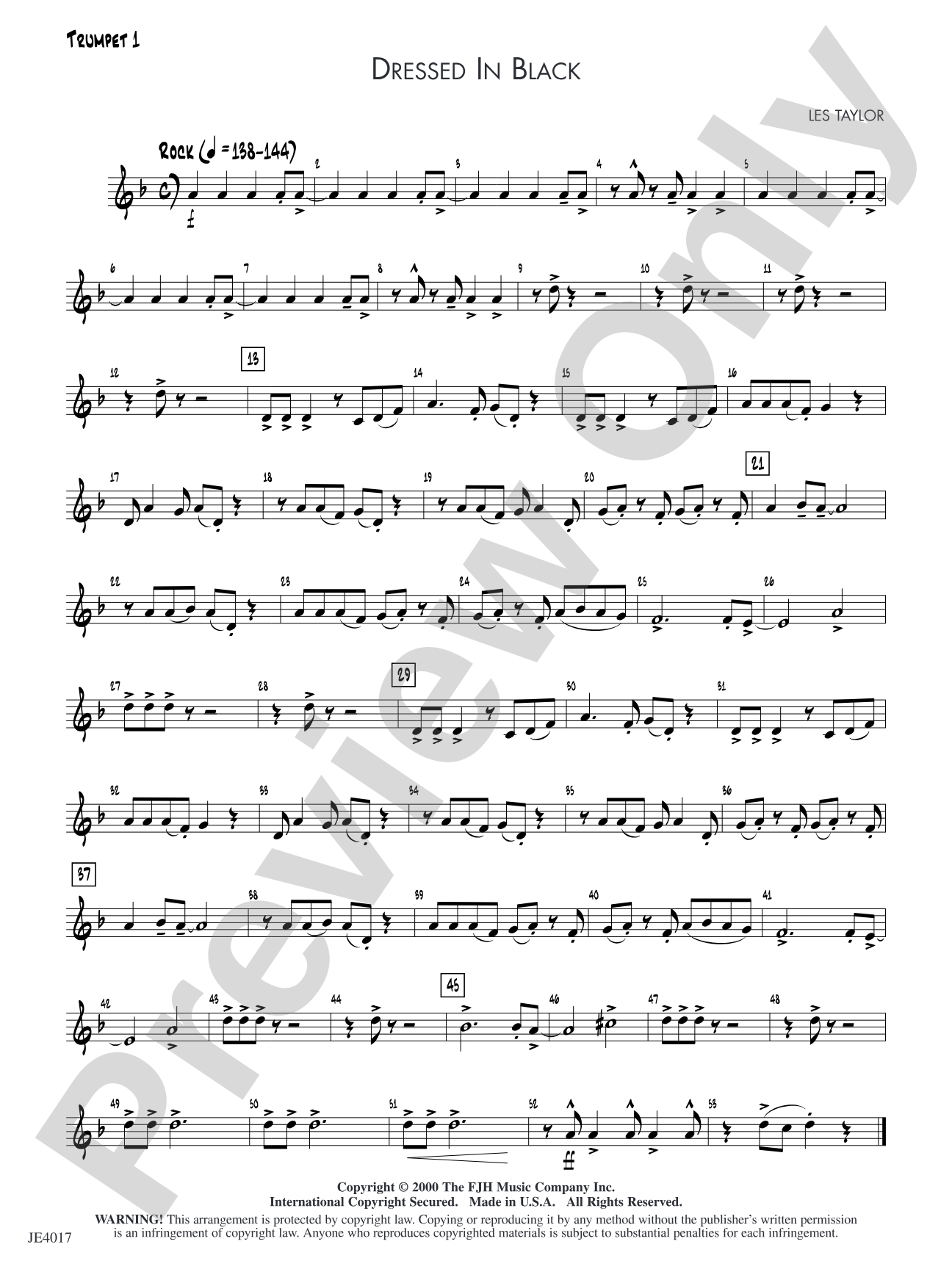 Dressed in Black: Trumpet 1