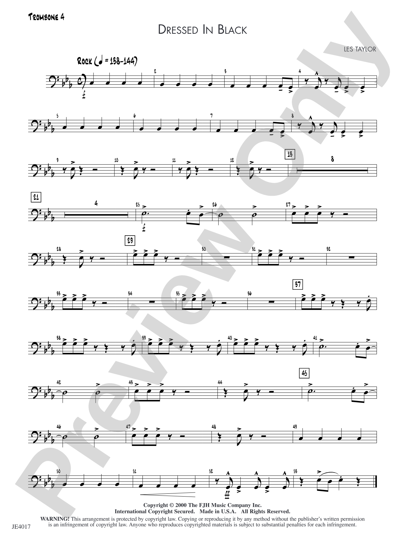 Dressed in Black: Trombone 4