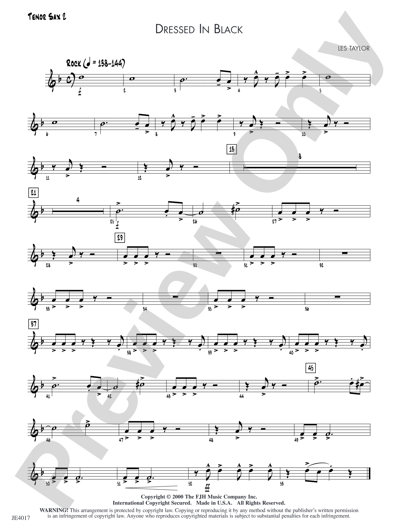 Dressed in Black: Tenor Sax 2