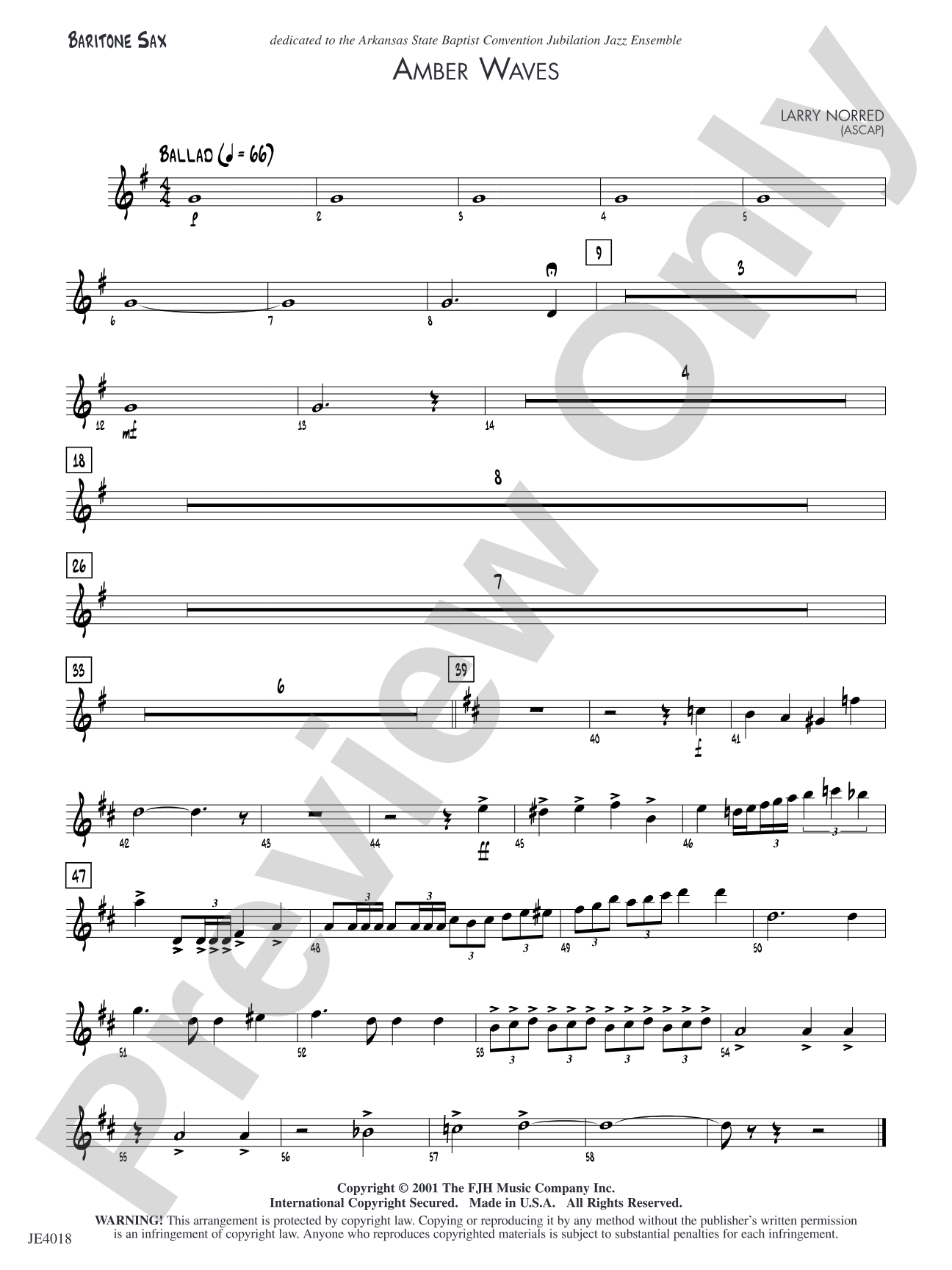 Amber Waves: Baritone Sax