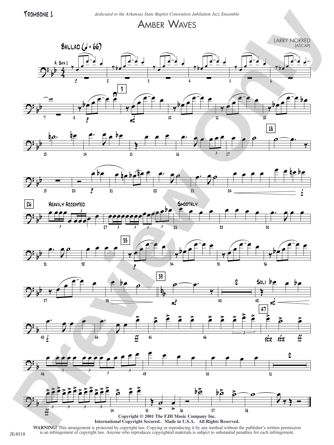 Amber Waves: Trombone 1