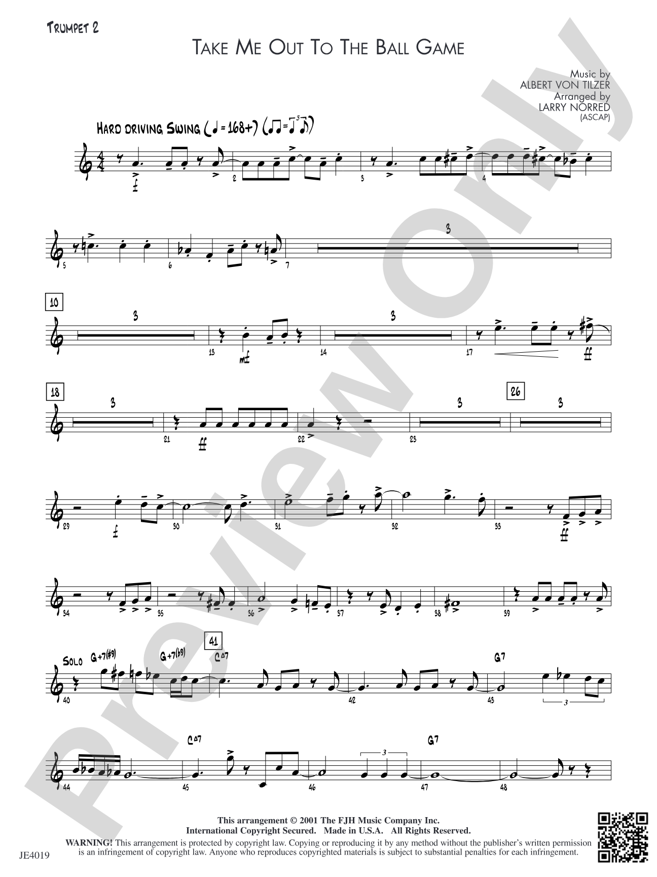 Take Me Out to the Ball Game: Trumpet 2