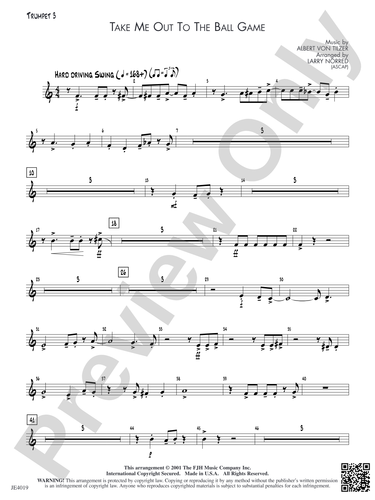 Take Me Out to the Ball Game: Trumpet 3