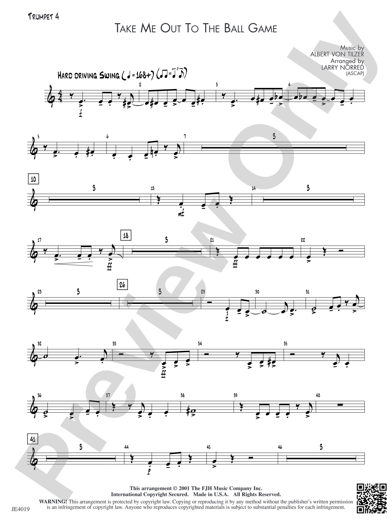 Take Me Out to the Ball Game: Trumpet 4