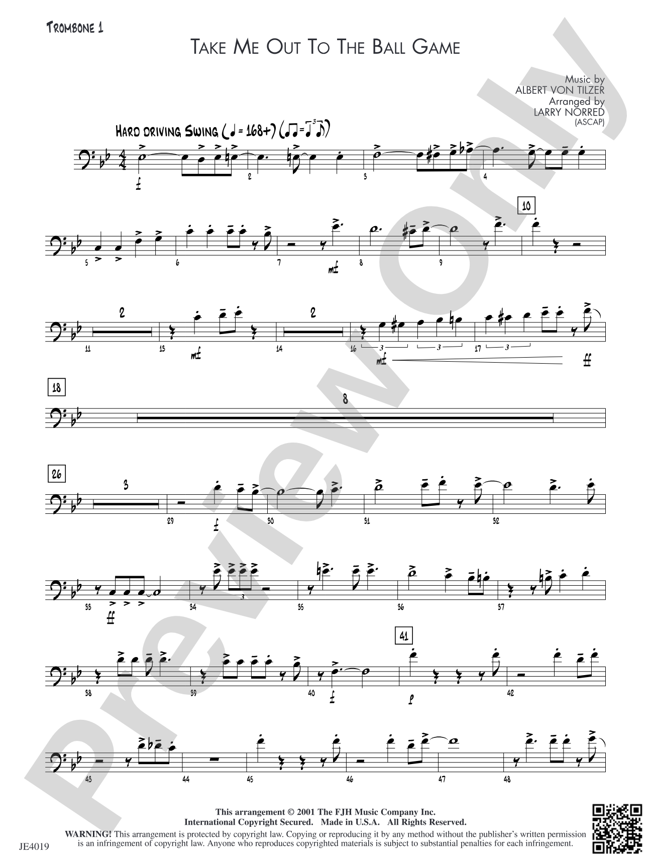 Take Me Out to the Ball Game: Trombone 1
