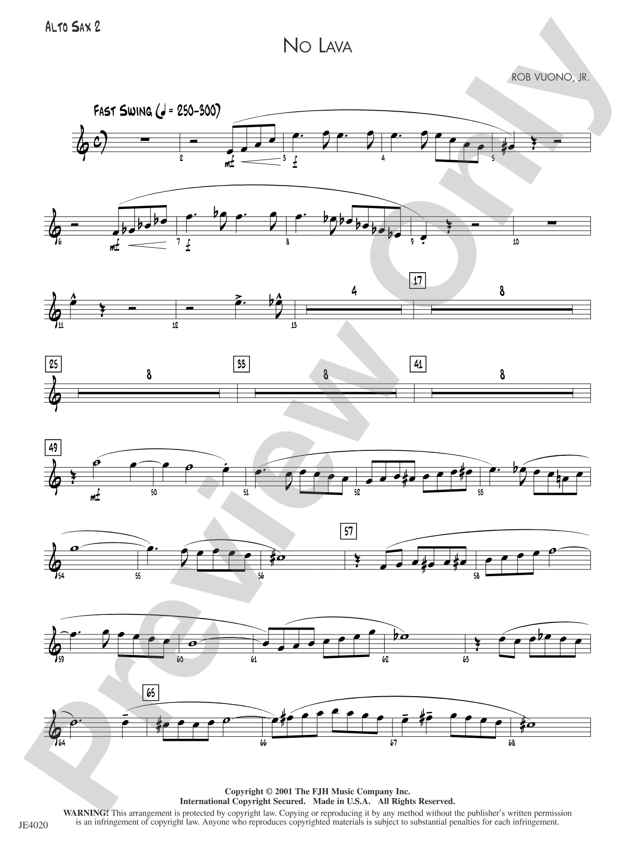 No Lava: Alto Sax 2